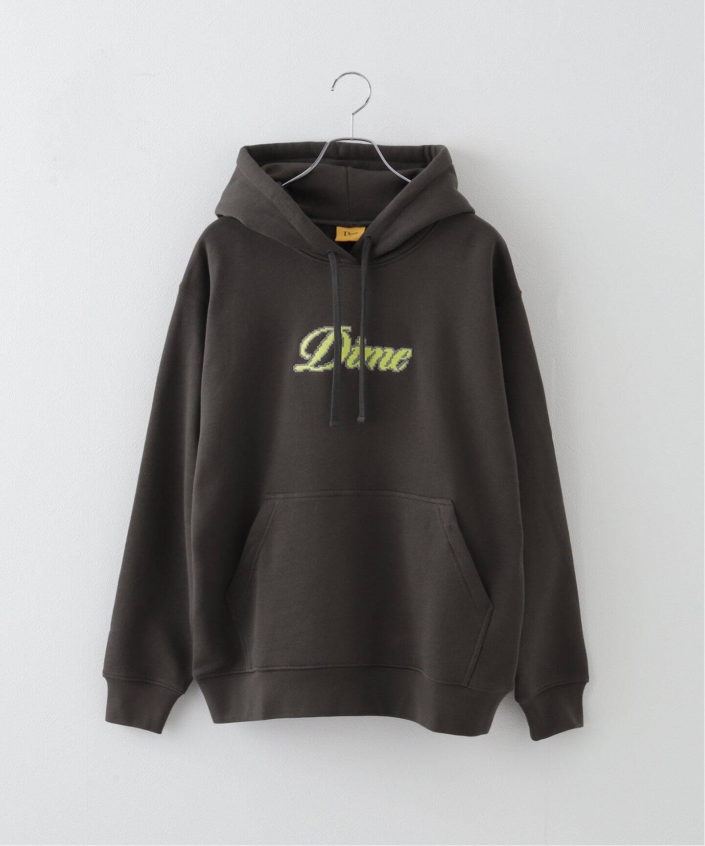 Dime/ダイム】PIXEL CURSIVE HOODIE：裏起毛パーカー（パーカー 