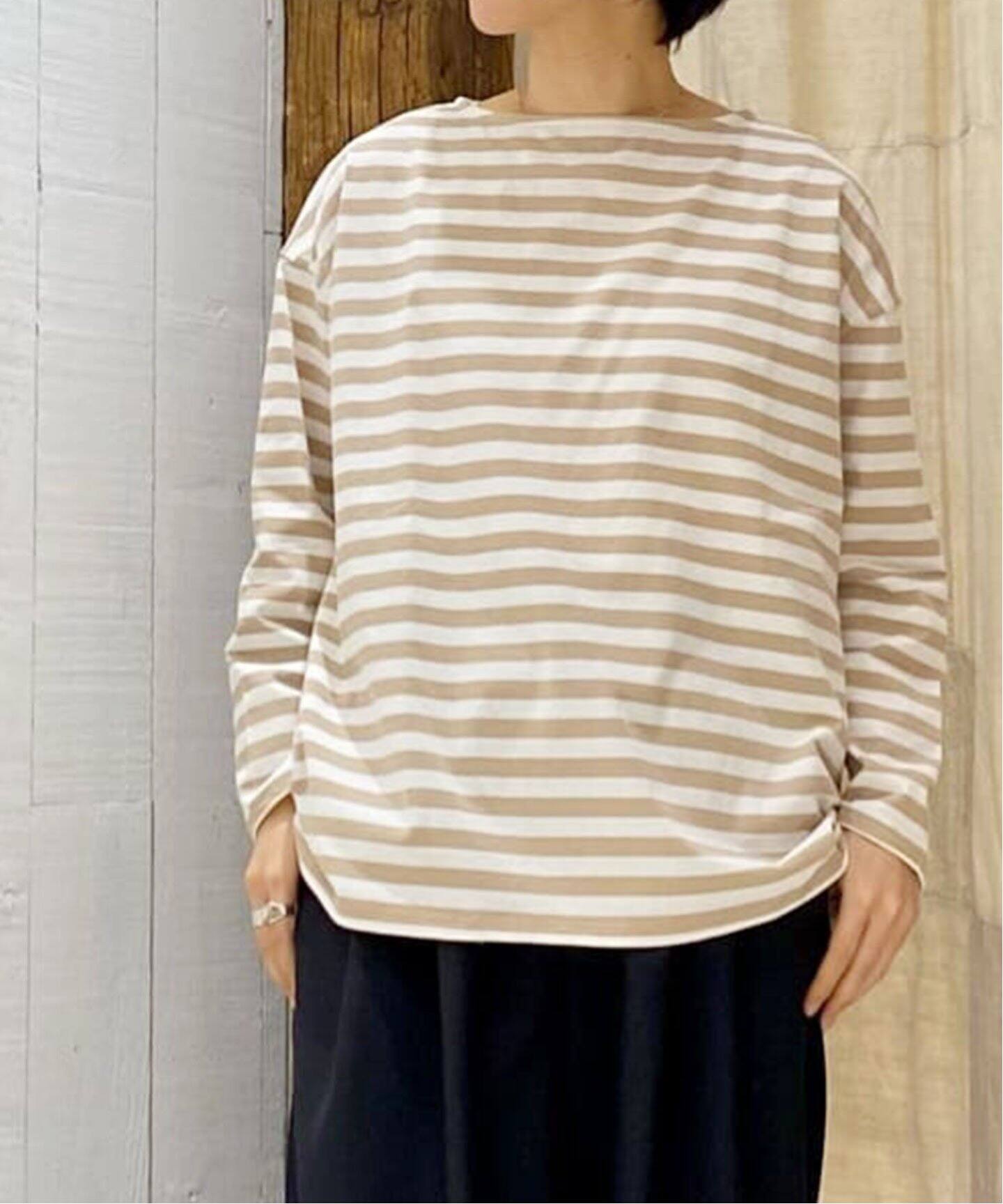 ボーダー ボートネックプルオーバー（Tシャツ／カットソー）｜journal 