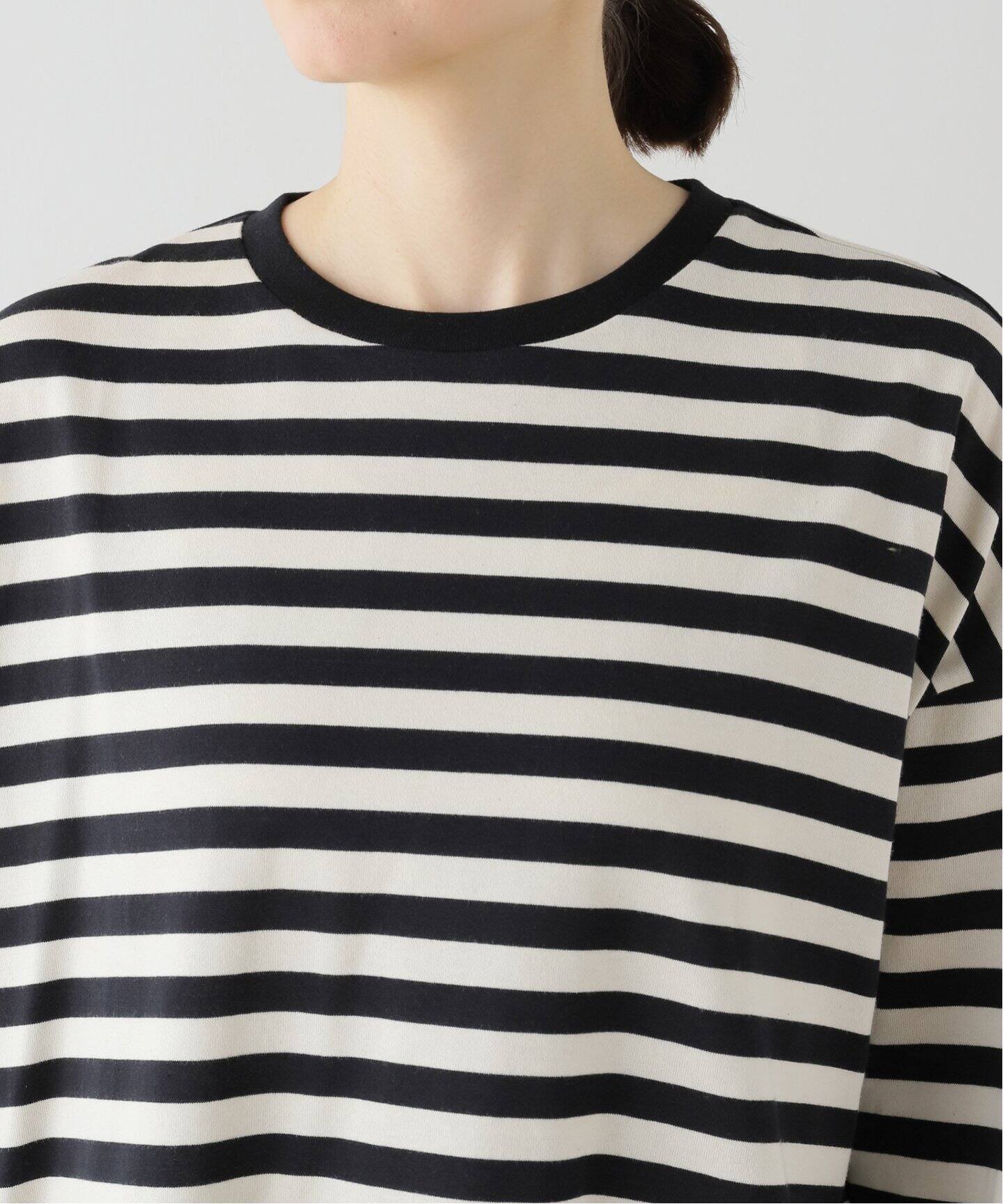 ボーダーテンジク クルーネック-Big-プルオーバー（Tシャツ 