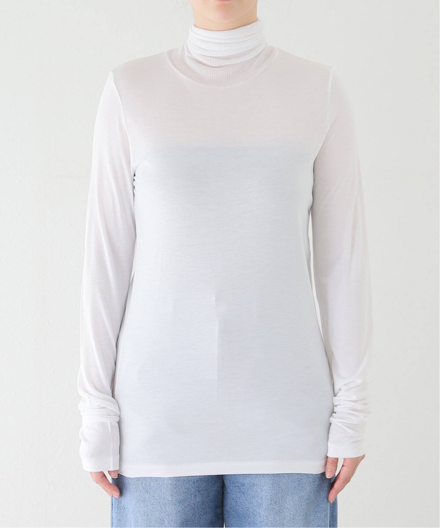 ATON/エイトン】 MODAL SILK JERSEY TURTLENECK PULLOV（Tシャツ 