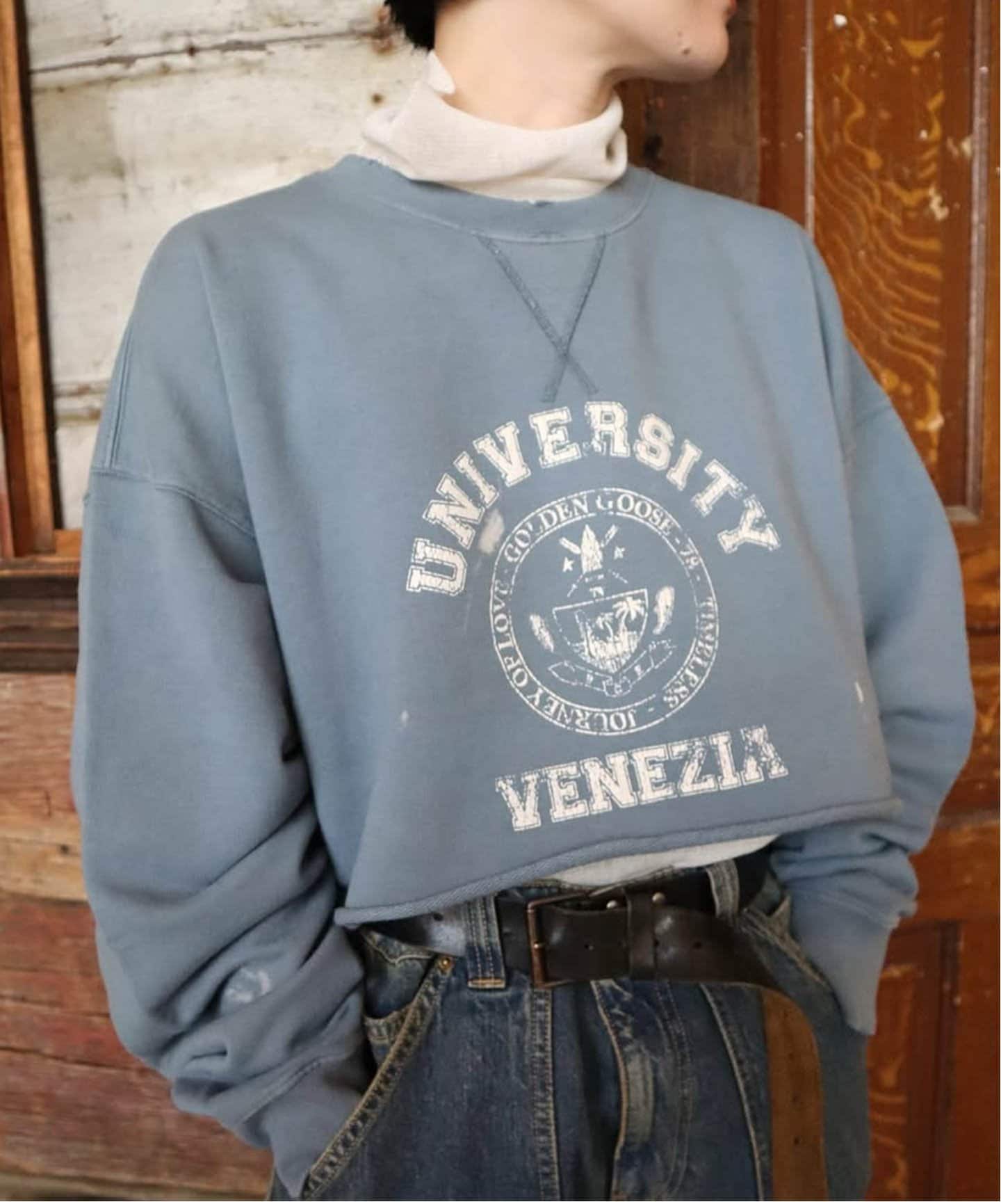 新品 Deuxieme Classe ゴールデングース スウェット GOLDEN GOOSE/ゴールデングース】JOURNEY WS CROPPED CREW SWE