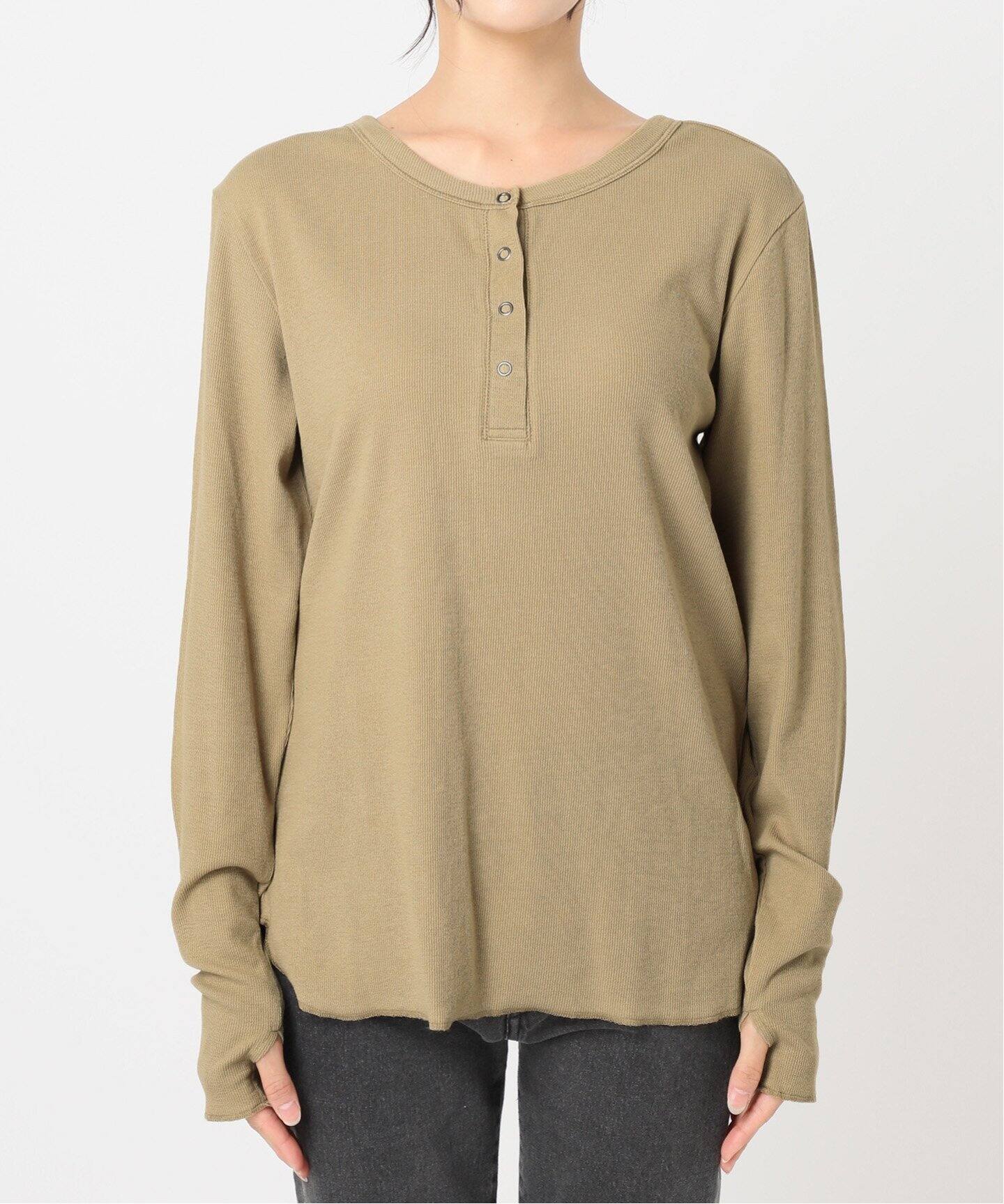 ソフトベアテレコヘンリーネックプルオーバー（Tシャツ／カットソー