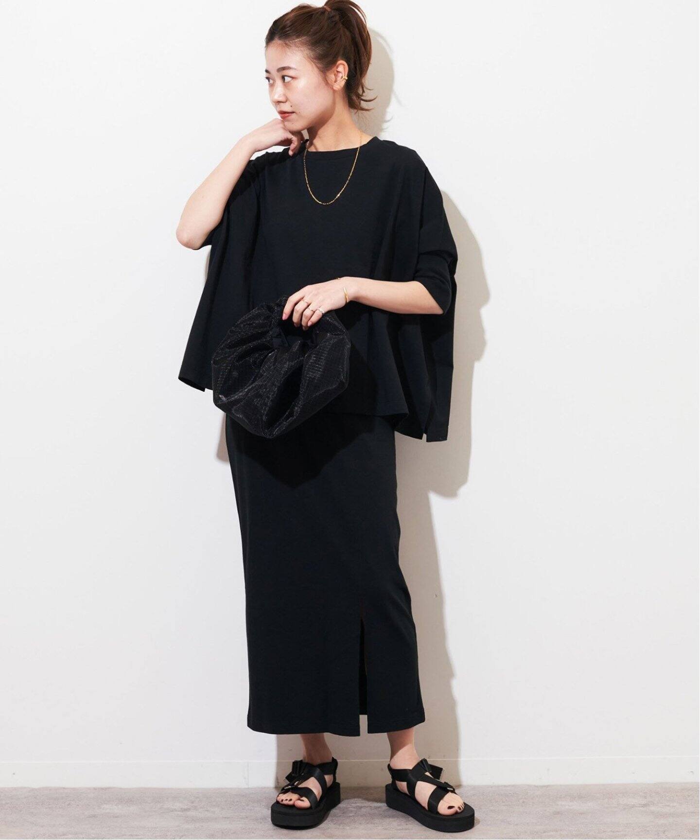 追加4》MVSコットンタイトスカート（ロング・マキシ丈スカート  