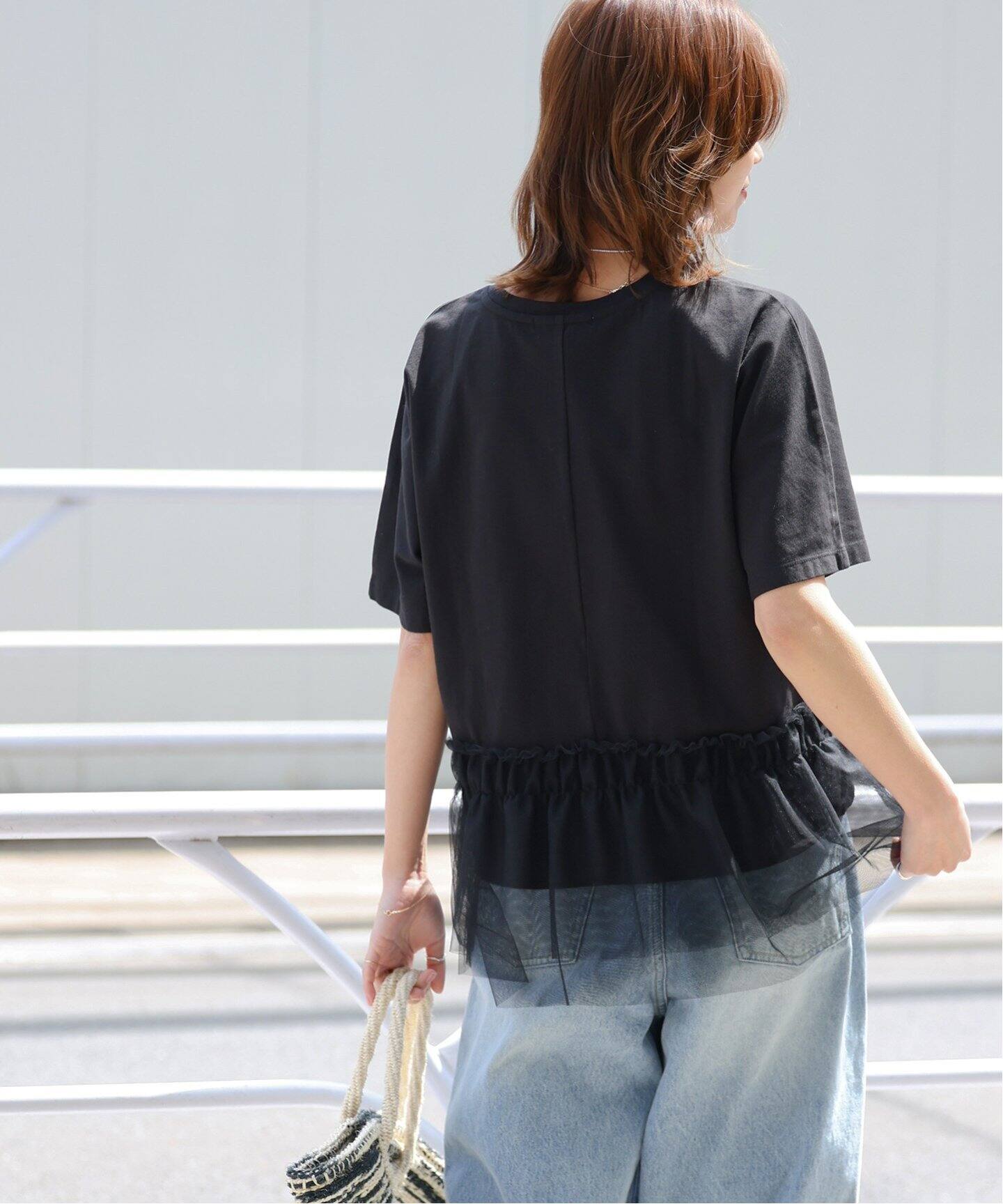 MARGE チュールボートネックp/o (black) Tulle boat neck p/o (black) - MARGE Online Shop