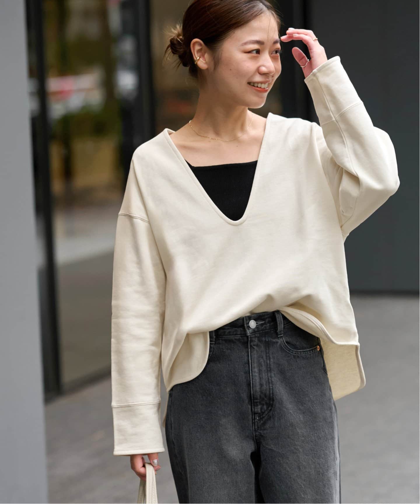 クリア裏毛ディープVプルオーバー（スウェット）｜JOURNAL STANDARD