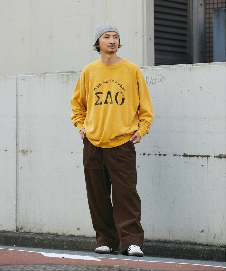 HANTEX / ハンテックス 別注 スーベニア プリント ラグラン スウェット 