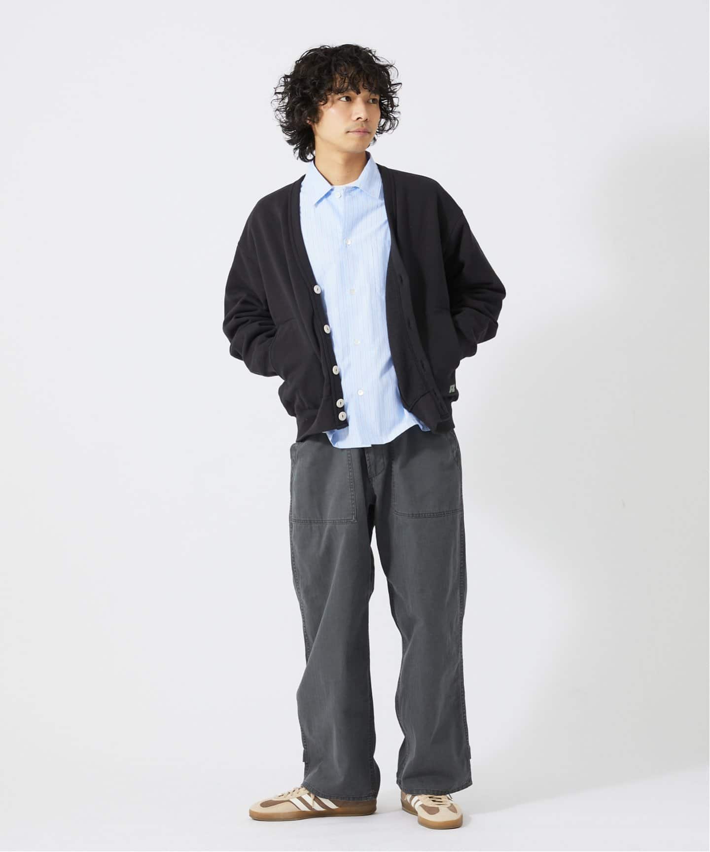 90's RUSSELL ATHLETIC 無地 スウェットカーディガン 表記(L