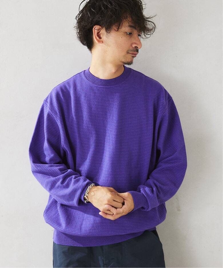 米富繊維 / Yonetomi 別注 ボーダー WAVE COTTON KNIT PULLOVER 