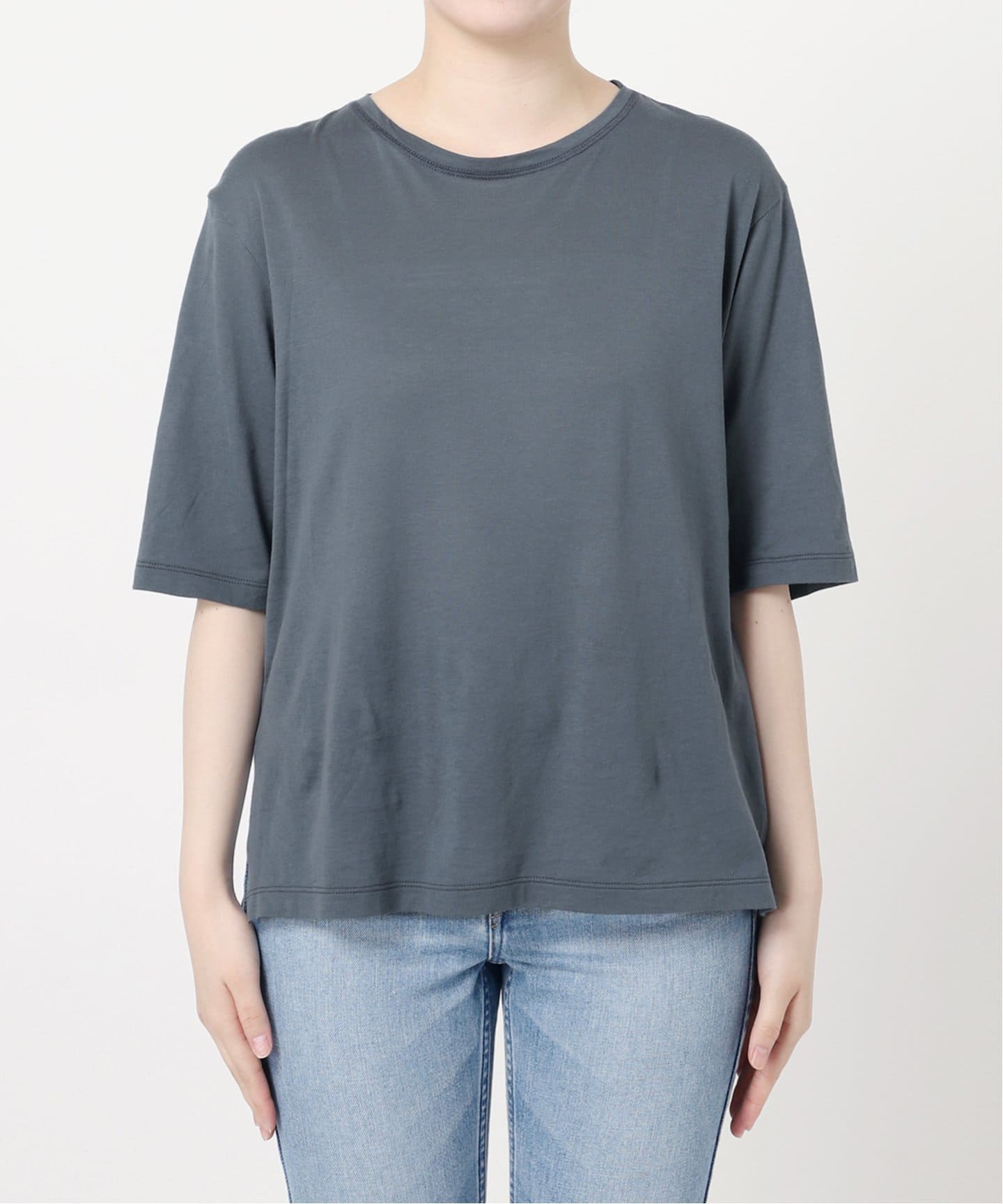 【IENA × EMILY WEEK】ハーフスリーブシアーシャツ　新品未使用 コットンシアールーズプルオーバー（Tシャツ／カットソー