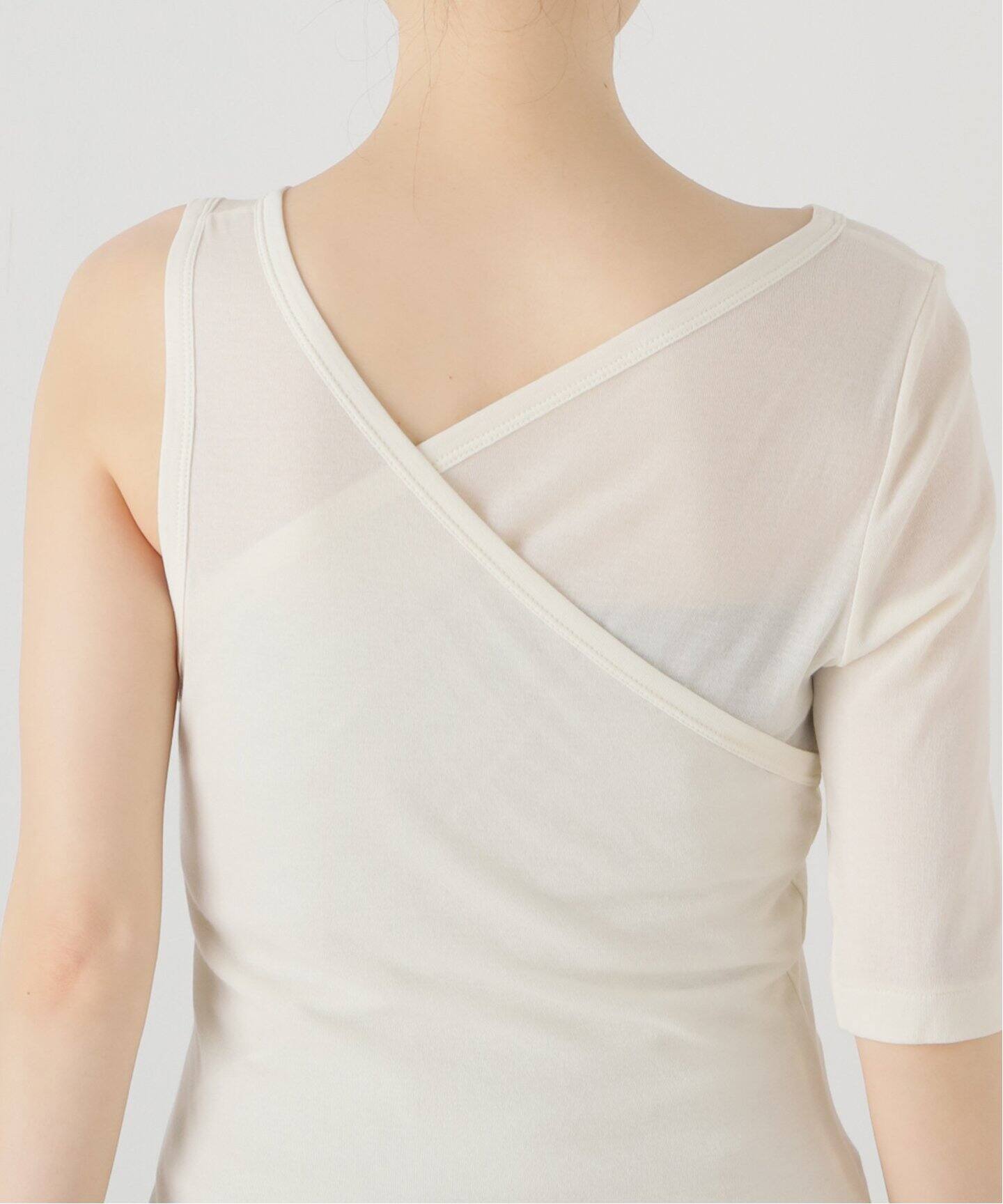 babaco/ババコ】Twisted Cotton Layered Top（Tシャツ／カットソー 