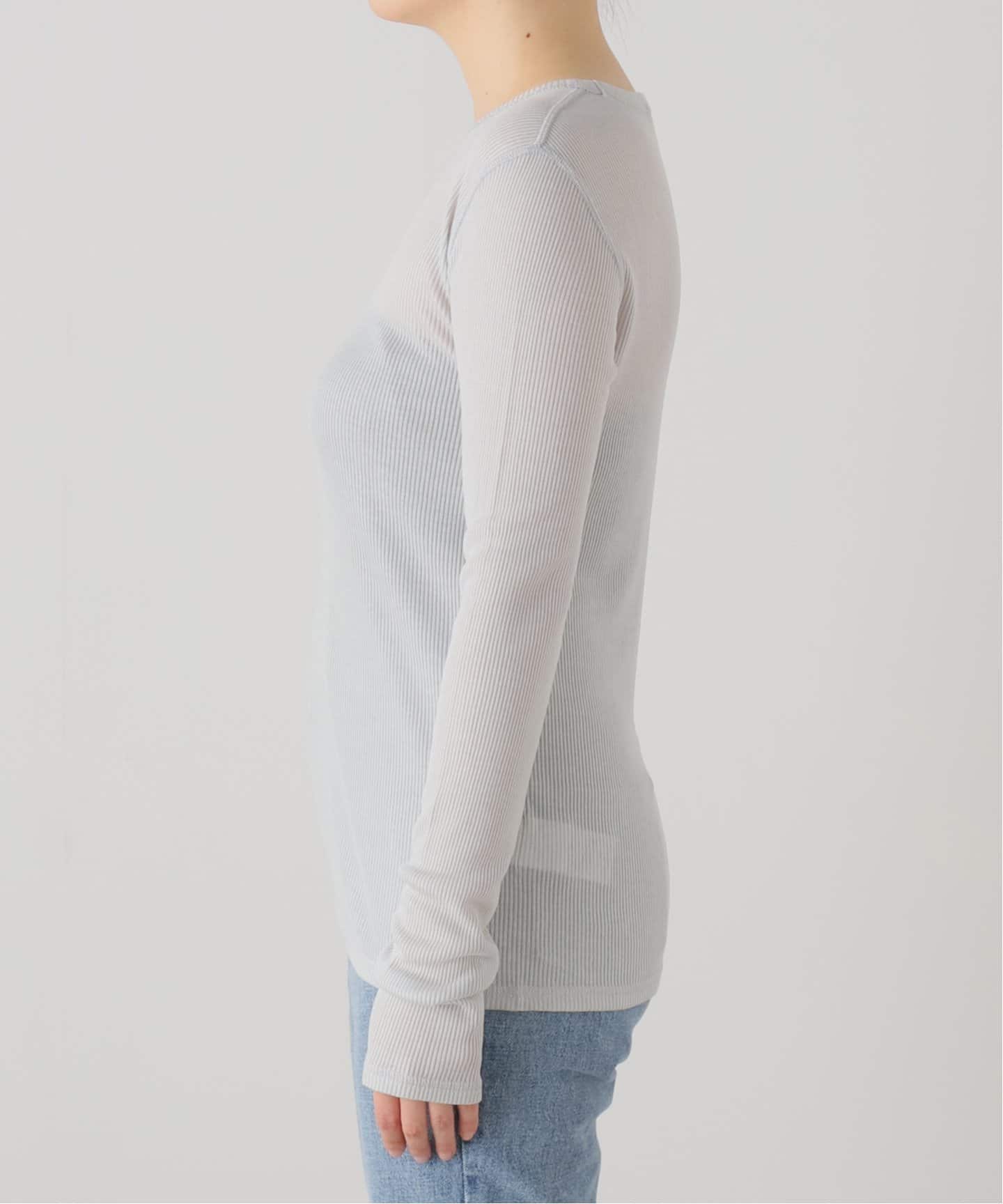 未使用　Deuxieme Classe　テレコロングスリーブプルオーバー　グレー 追加テレコ ロングスリーブ プルオーバー（Tシャツ／カットソー