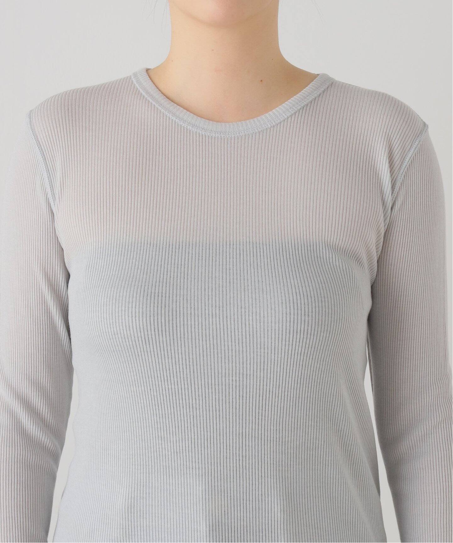 Deuxieme Classe テレコ ロングスリーブ プルオーバー　グレー 追加テレコ ロングスリーブ プルオーバー（Tシャツ／カットソー