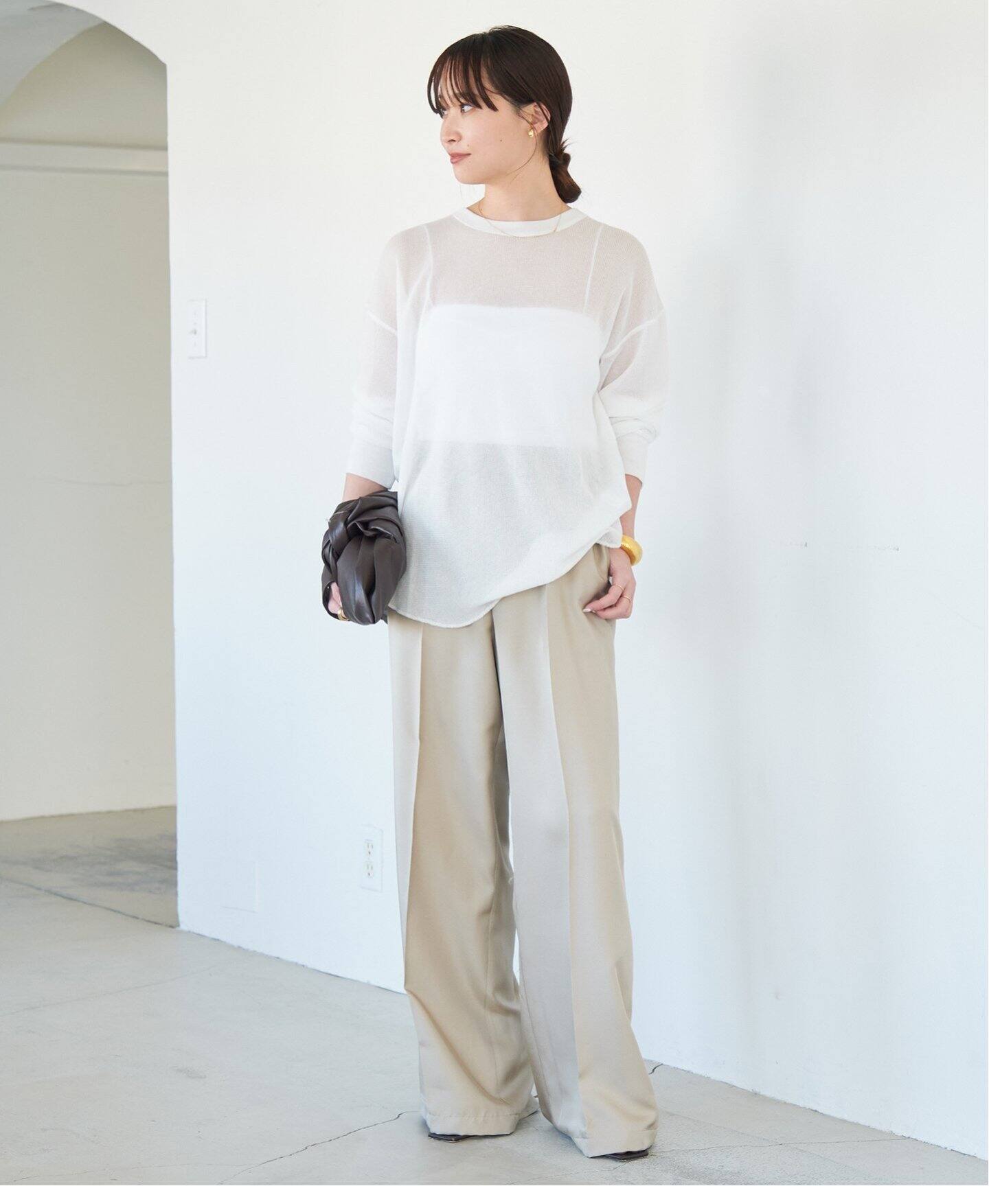 Sheer Waffle Tシャツ（Tシャツ／カットソー）｜Deuxieme Classe 