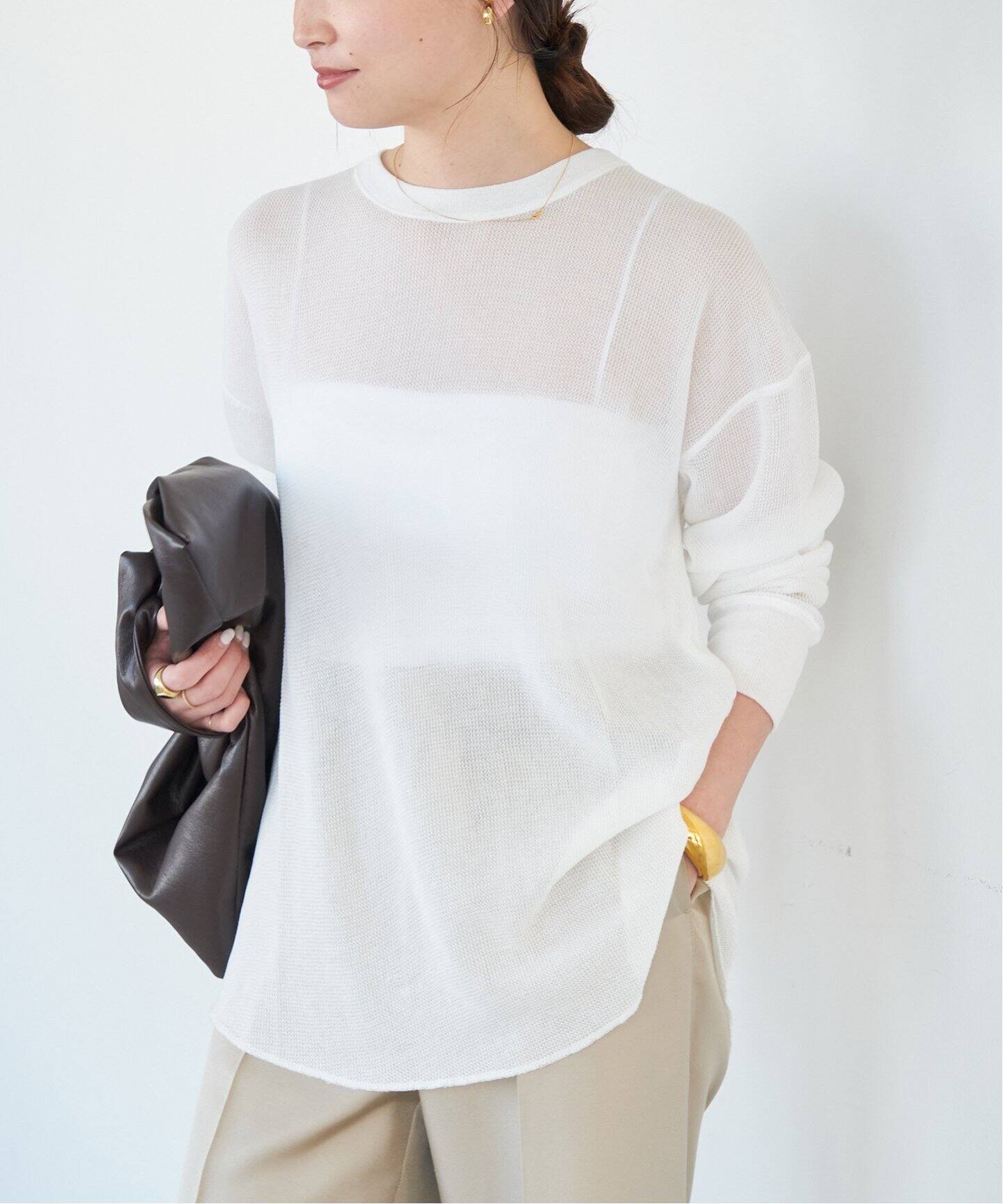 Sheer Waffle Tシャツ（Tシャツ／カットソー）｜Deuxieme Classe 