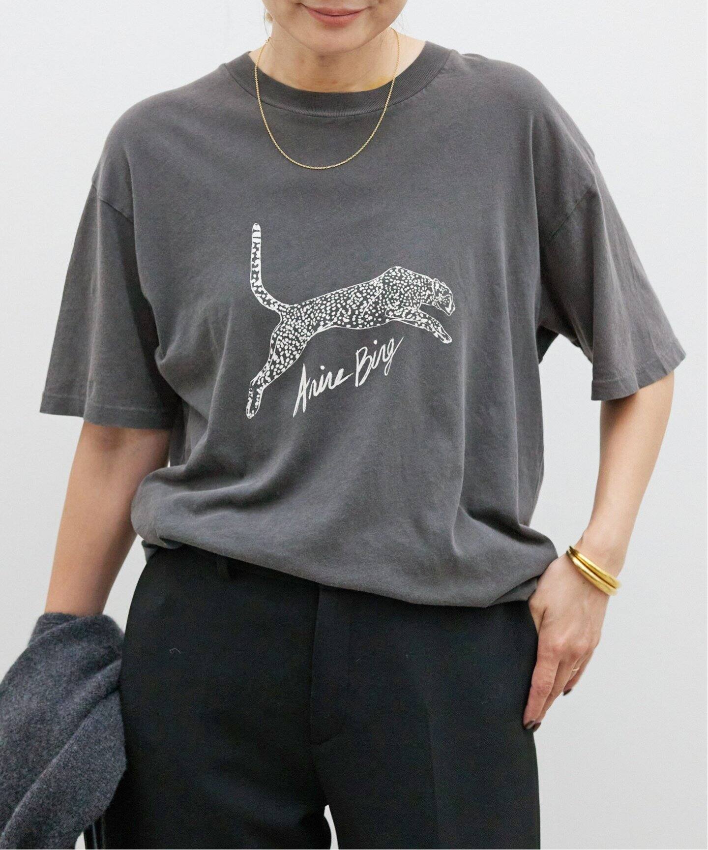追加【ANINE BING/アニン ビン】 LEOPARD Tシャツ（Tシャツ 