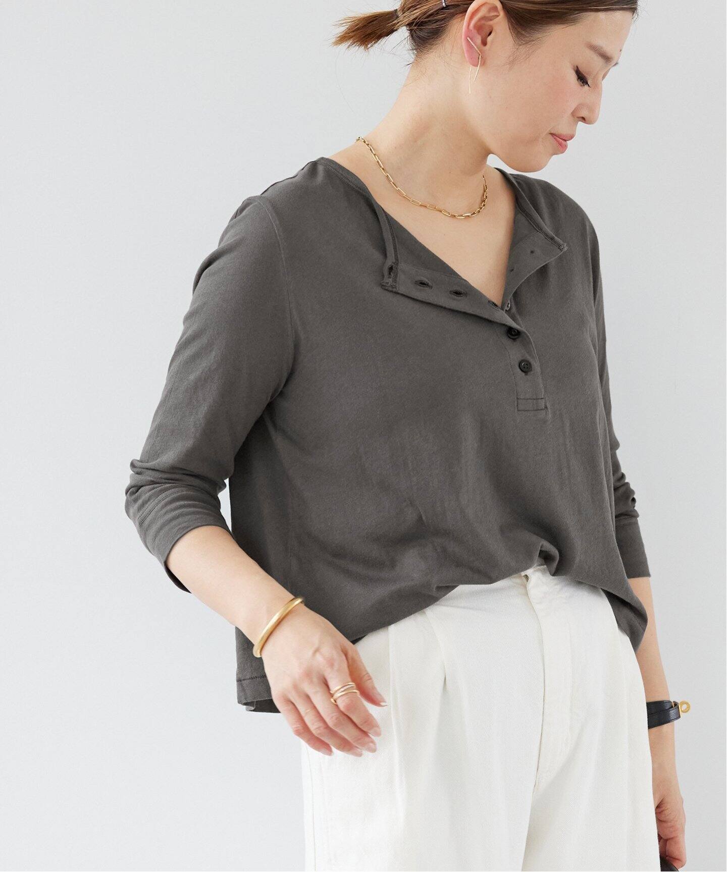 THE GREAT/ザ グレート】 THE CROP SLEEP HENLEY（Tシャツ／カットソー  