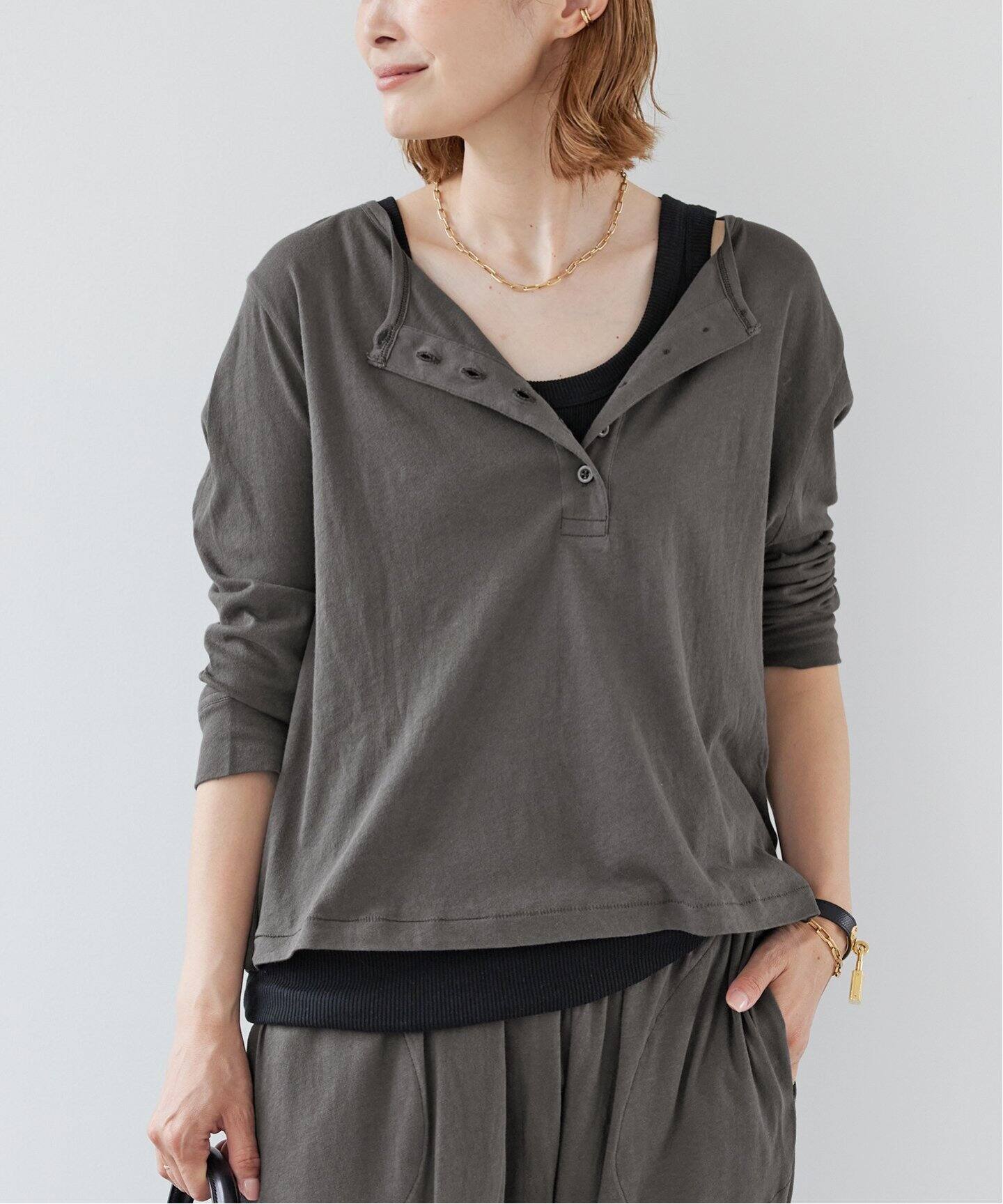 THE GREAT/ザ グレート】 THE CROP SLEEP HENLEY（Tシャツ／カットソー  