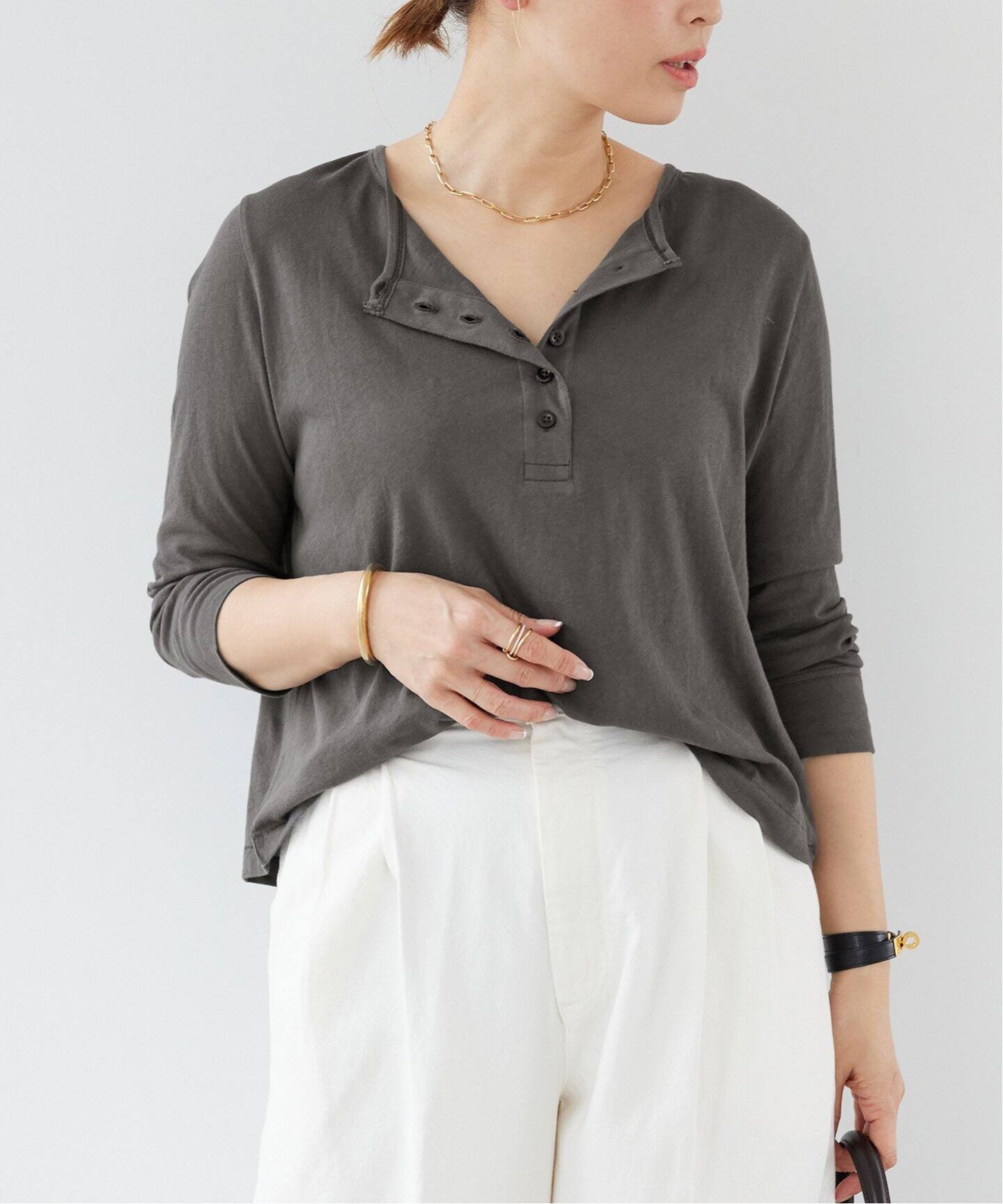 THE GREAT/ザ グレート】 THE CROP SLEEP HENLEY（Tシャツ 