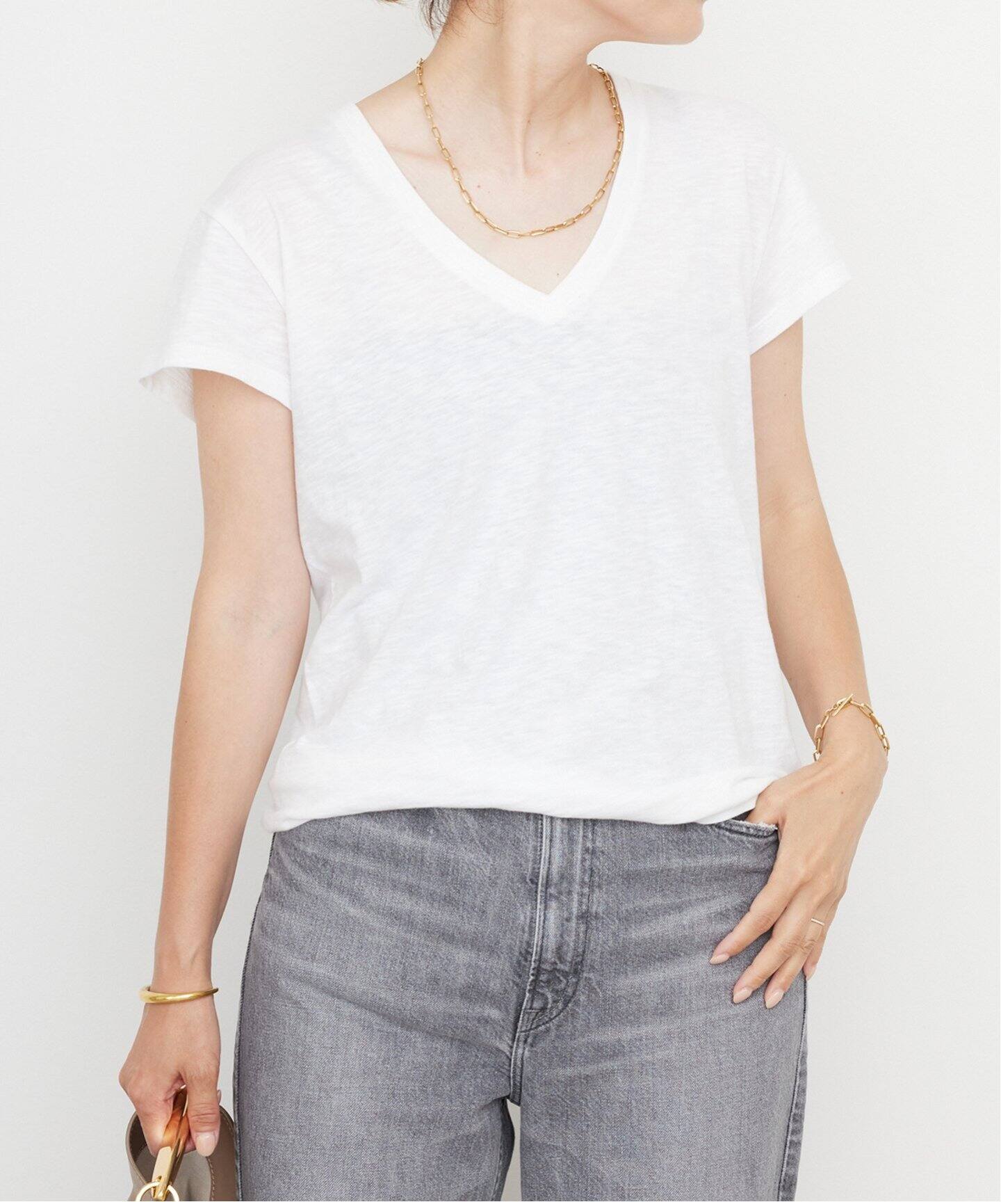 CALUX/キャラクス】Vネック Tシャツ（Tシャツ／カットソー）｜Deuxieme 