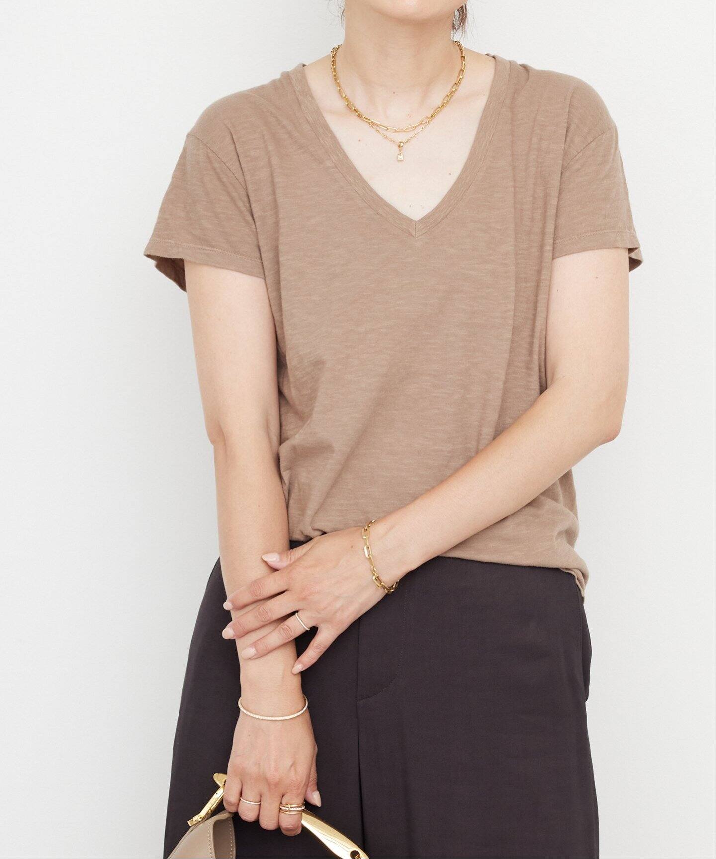 CALUX/キャラクス】Vネック Tシャツ（Tシャツ／カットソー）｜Deuxieme 