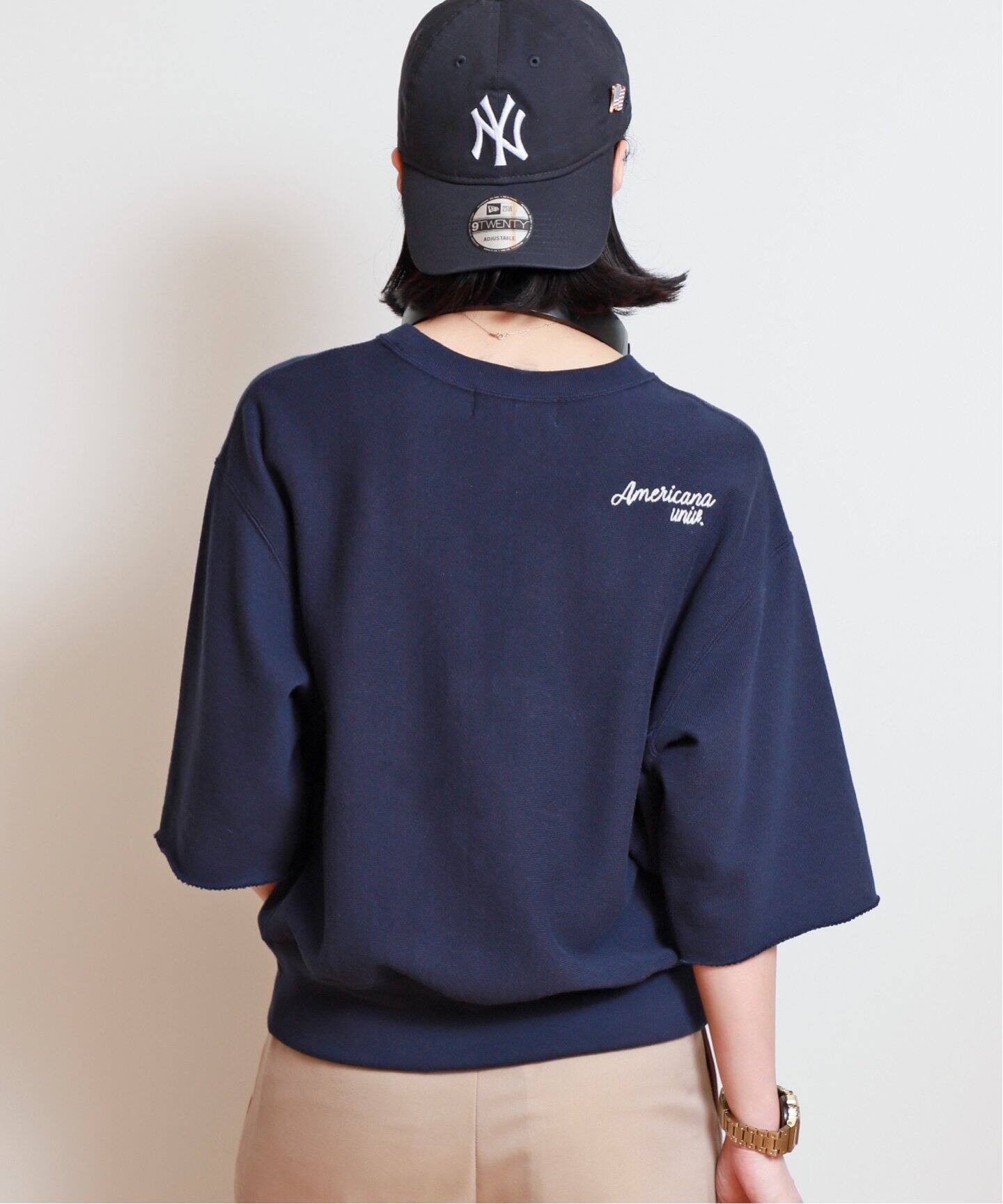 AMERICANA/アメリカーナ】 CUT OFF クルーネック スウェット  