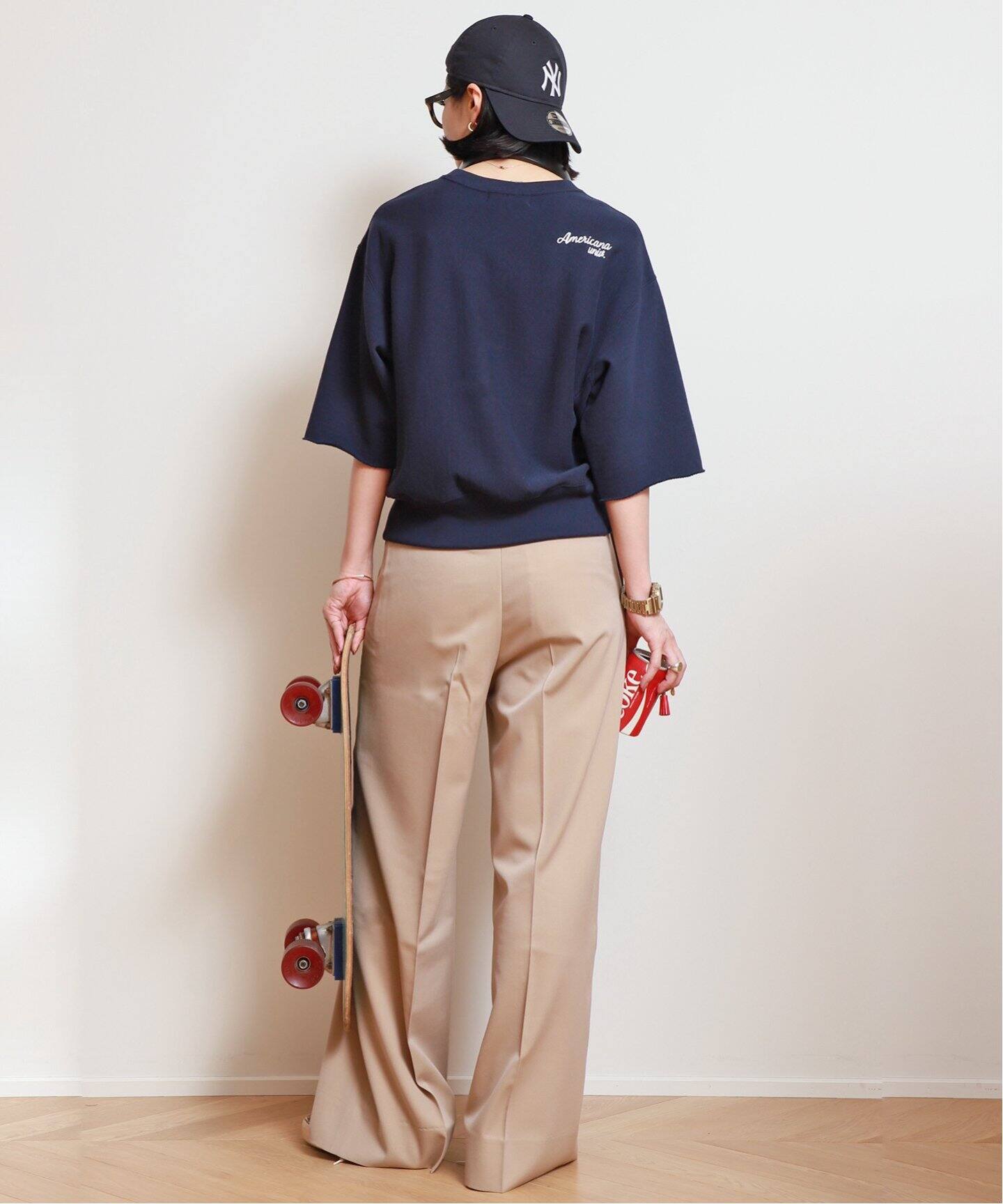 AMERICANA/アメリカーナ】 CUT OFF クルーネック スウェット  