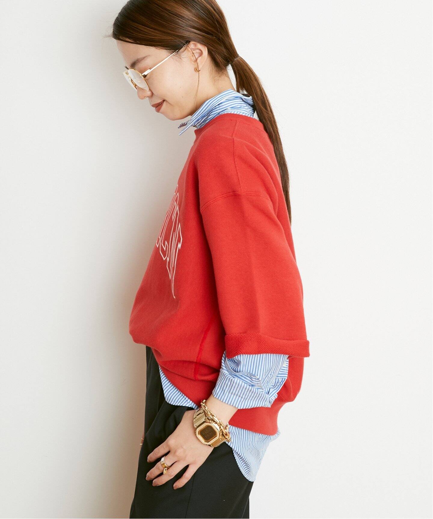 AMERICANA/アメリカーナ】 CUT OFF クルーネック スウェット  