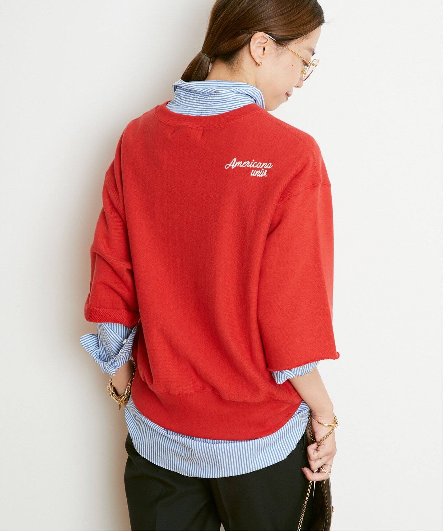 AMERICANA/アメリカーナ】 CUT OFF クルーネック スウェット  