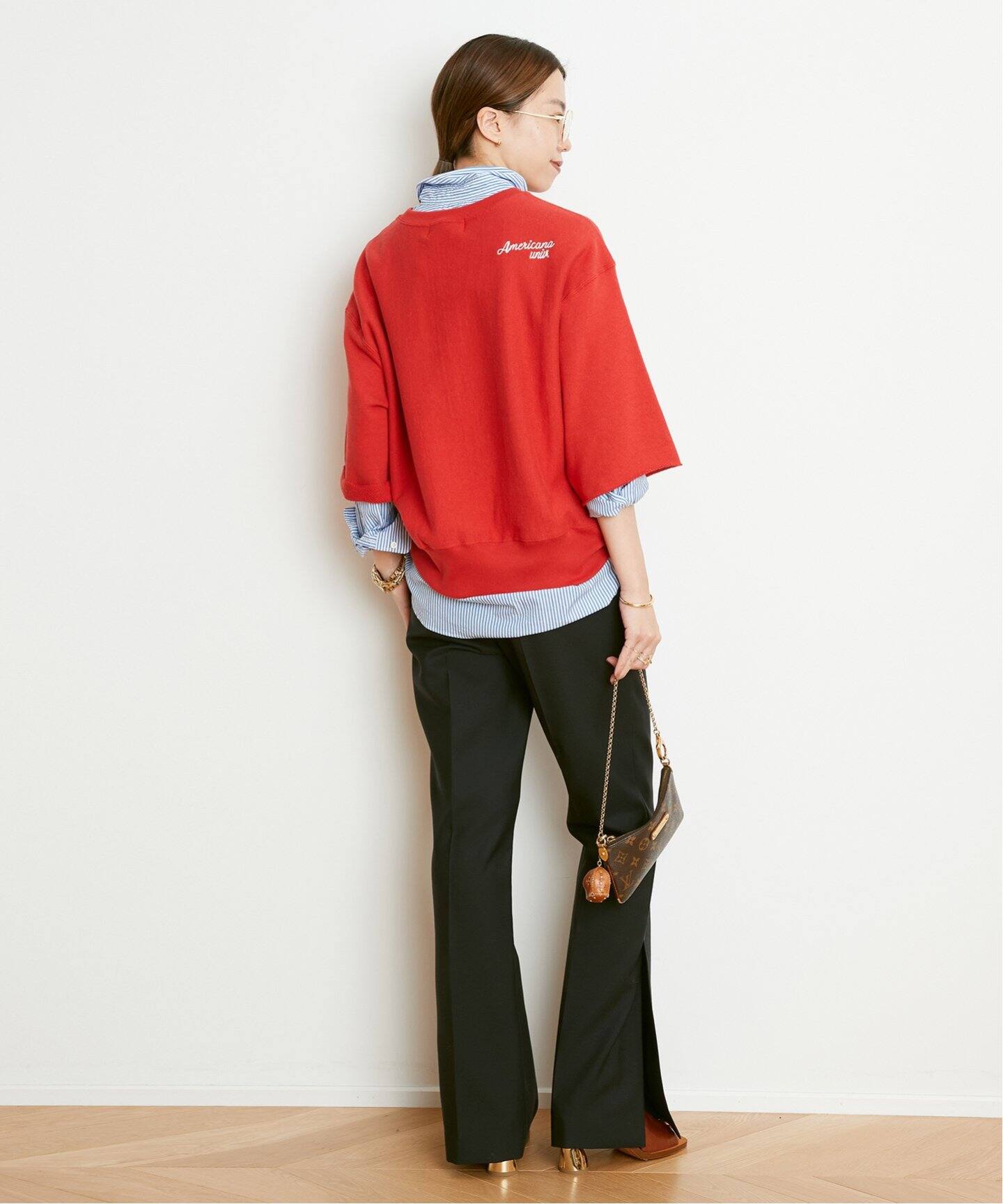 AMERICANA/アメリカーナ】 CUT OFF クルーネック スウェット  