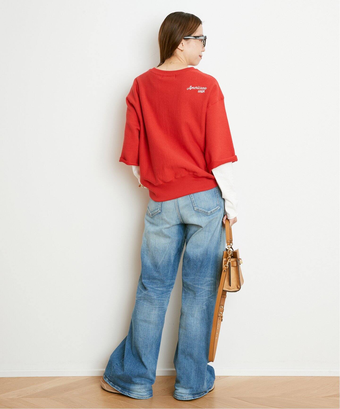 AMERICANA/アメリカーナ】 CUT OFF クルーネック スウェット  