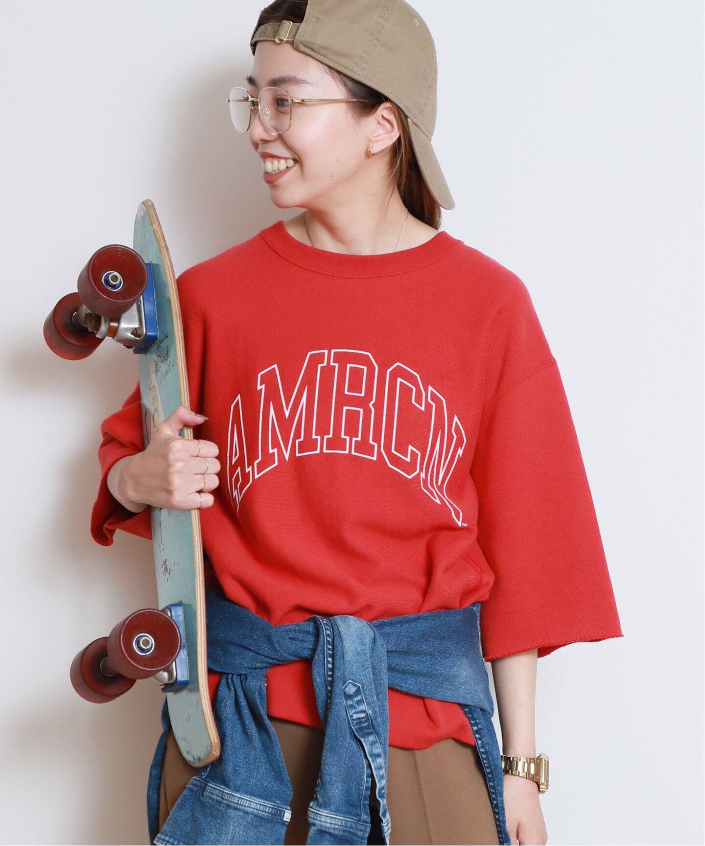 AMERICANA/アメリカーナ】 CUT OFF クルーネック スウェット  