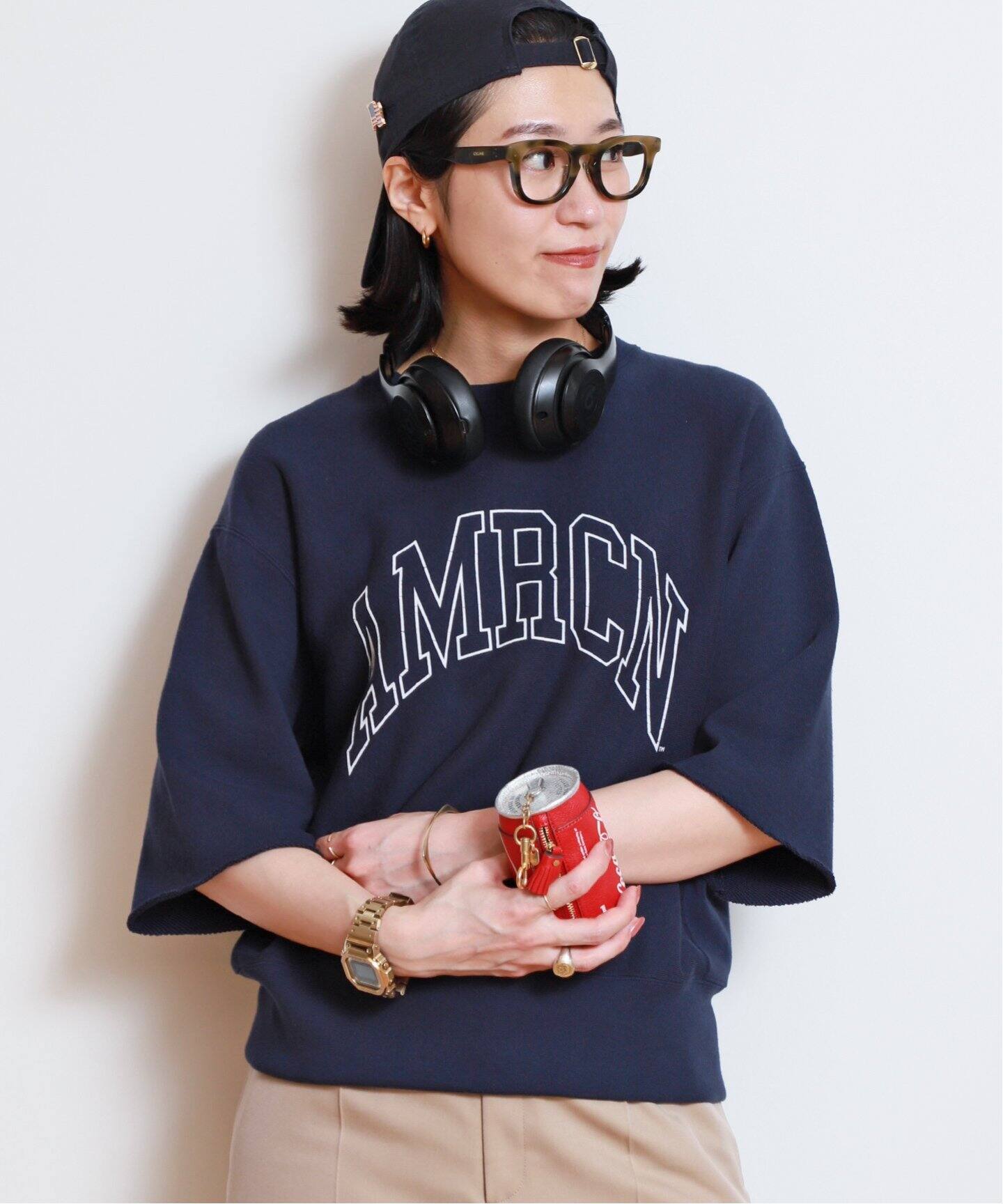 AMERICANA/アメリカーナ】 CUT OFF クルーネック スウェット  