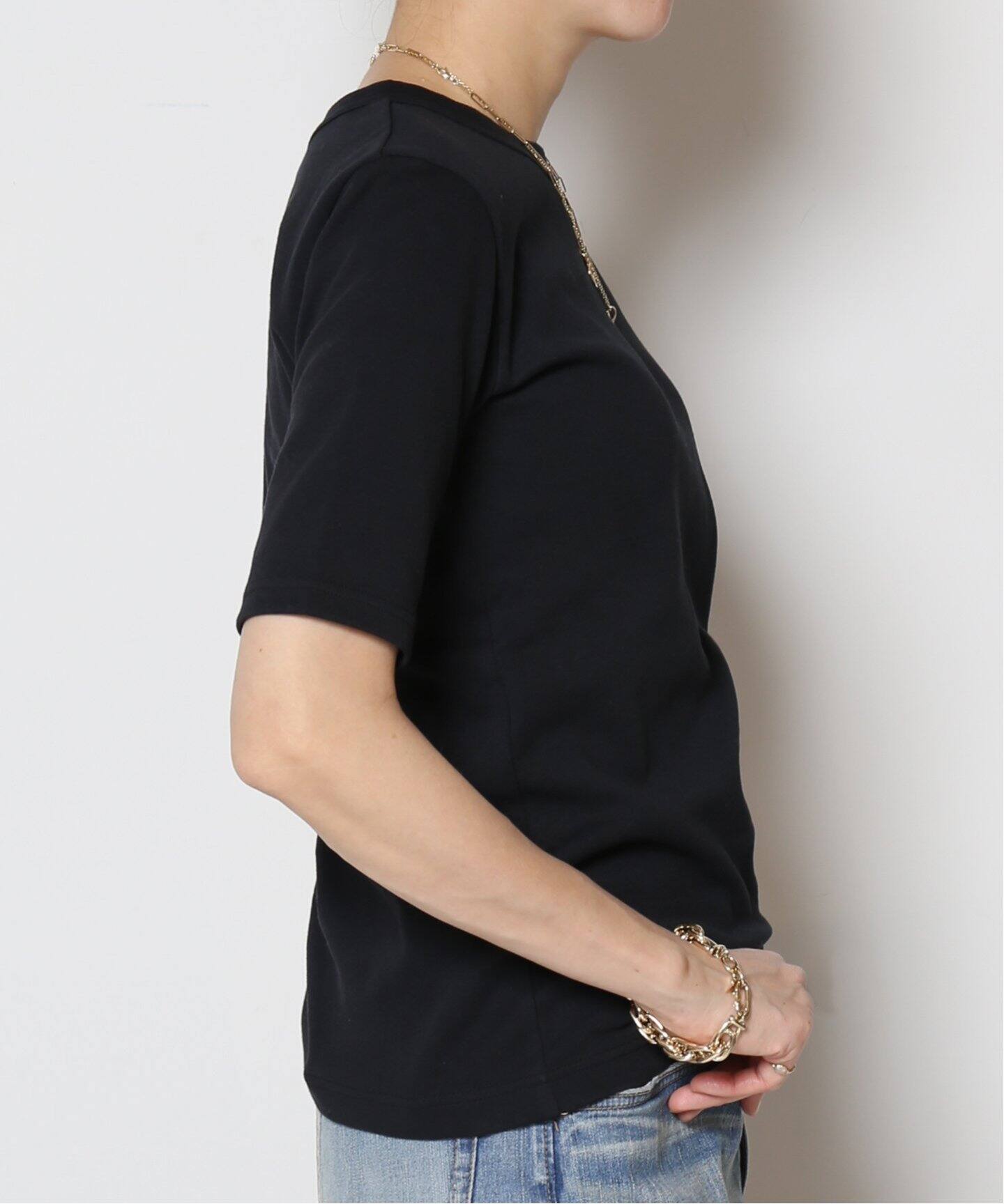 MADISONBLUE/マディソンブルー】ハーフスリーブ クルーTシャツ（T 