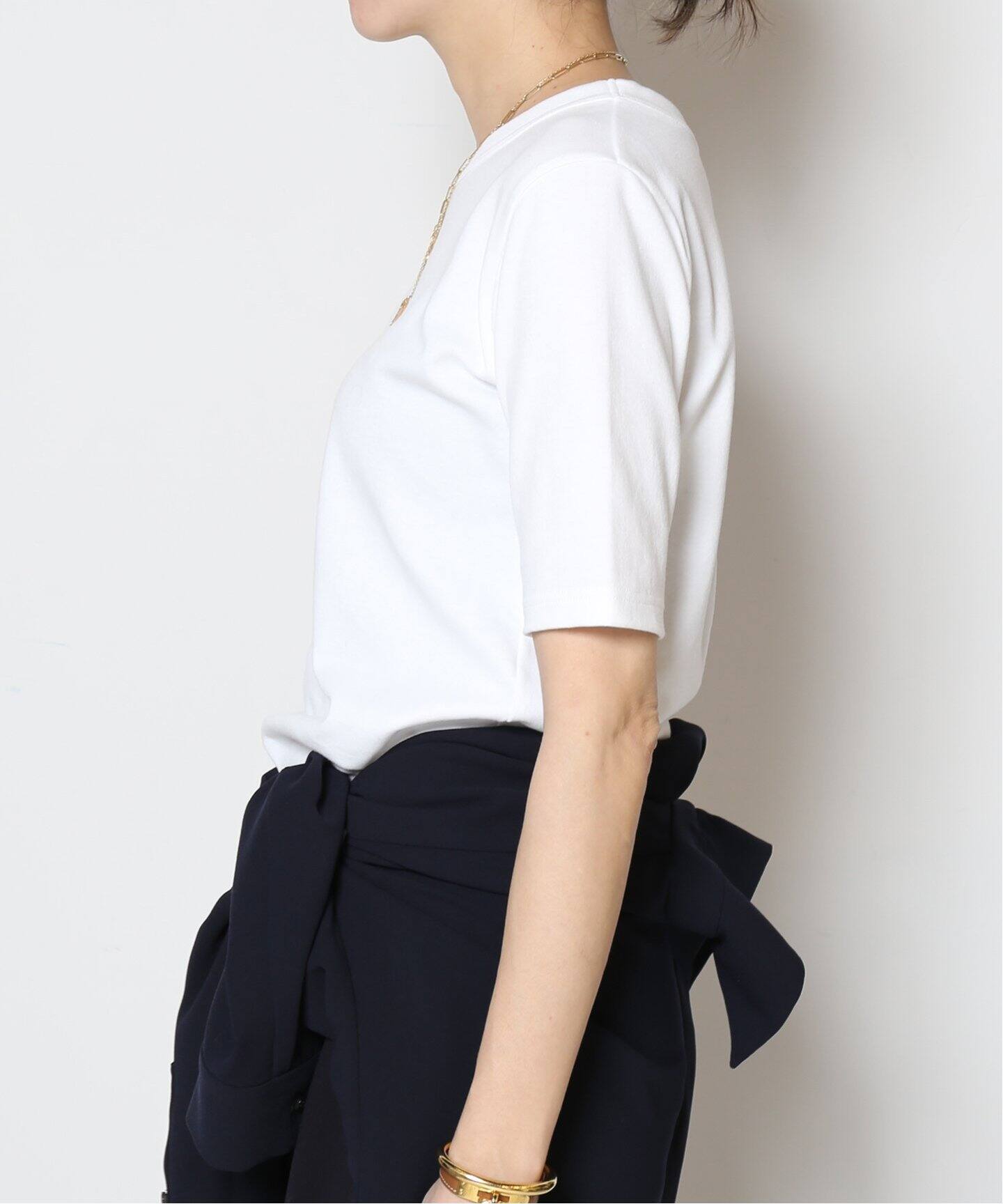 MADISONBLUE/マディソンブルー】ハーフスリーブ クルーTシャツ（T 