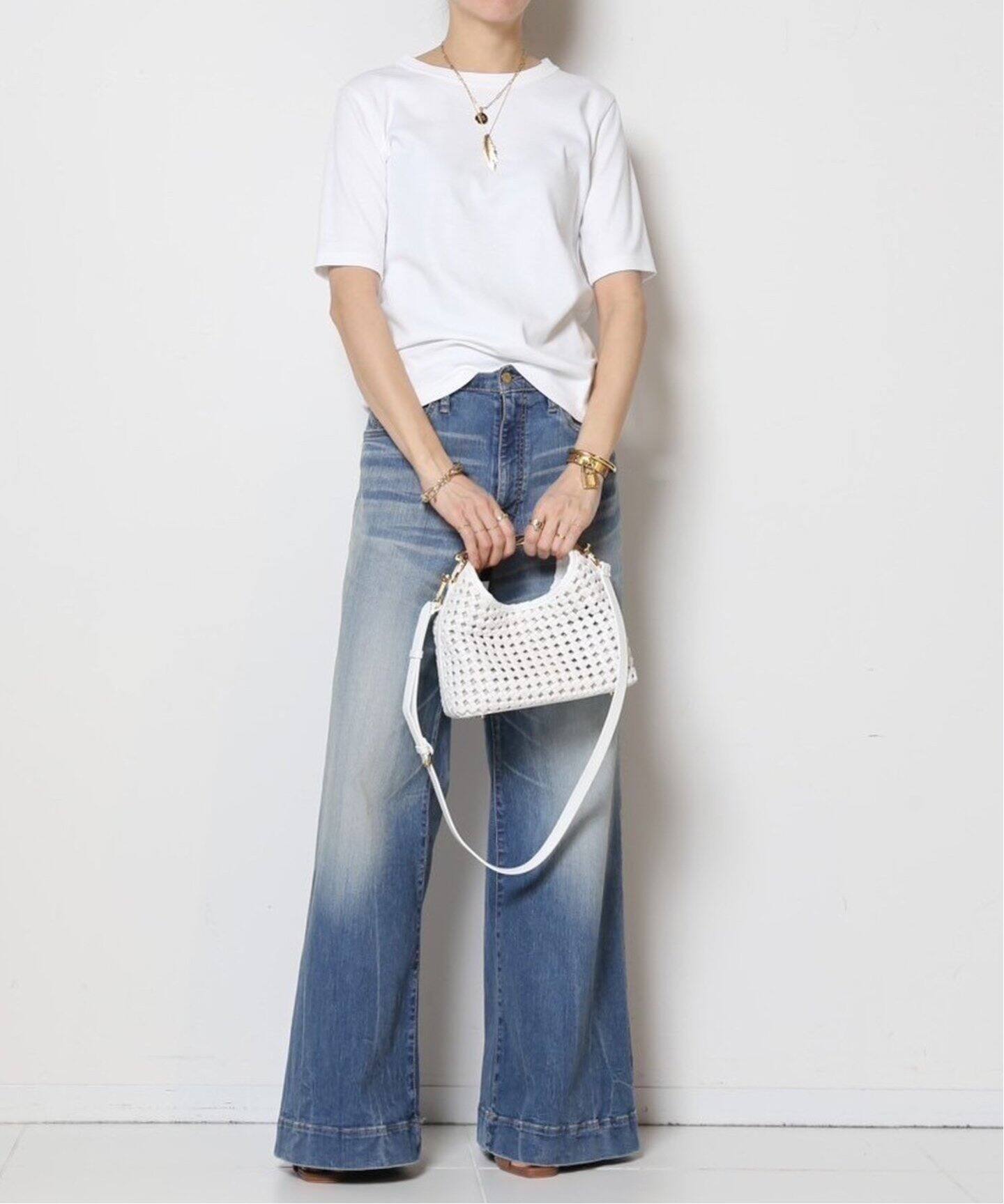 MADISONBLUE/マディソンブルー】ハーフスリーブ クルーTシャツ（T 