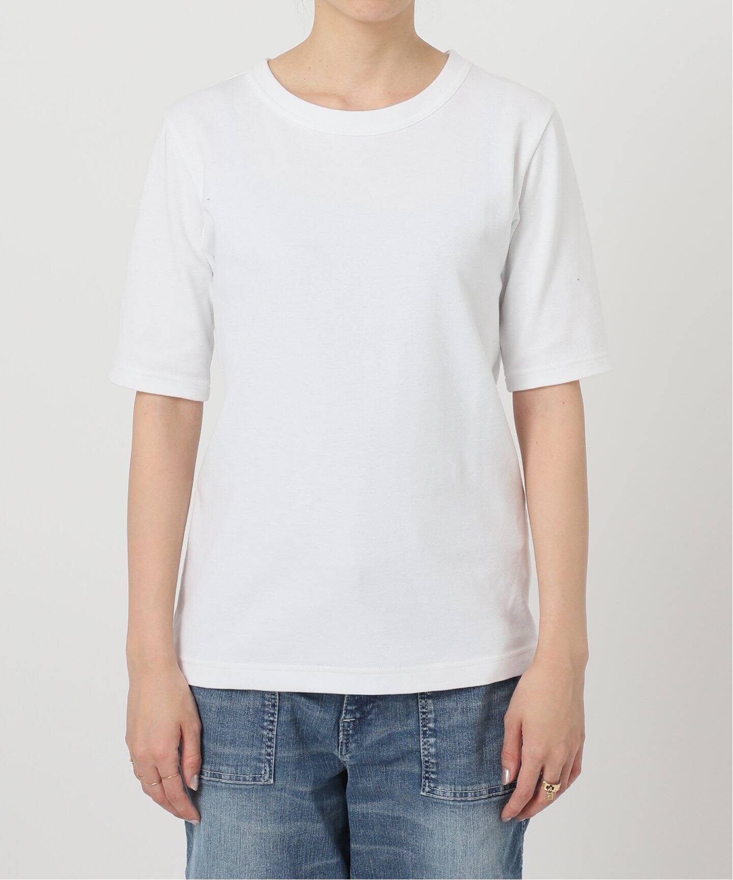 MADISONBLUE/マディソンブルー】ハーフスリーブ クルーTシャツ（T 