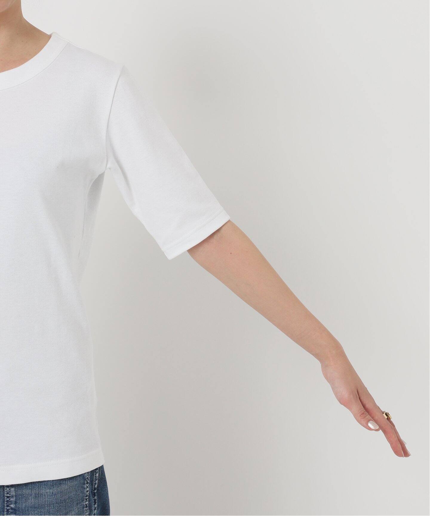 MADISONBLUE/マディソンブルー】ハーフスリーブ クルーTシャツ（T 