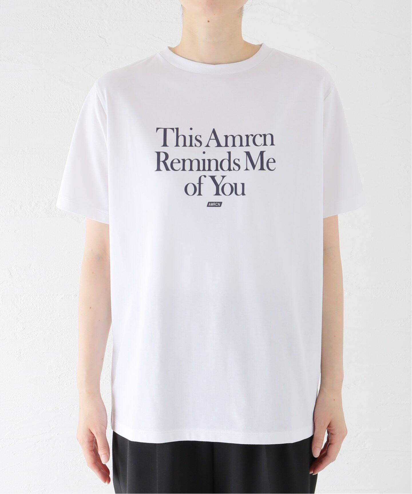 AMERICANA/アメリカーナ】 MESSAGE Tシャツ(WHITE)（Tシャツ 