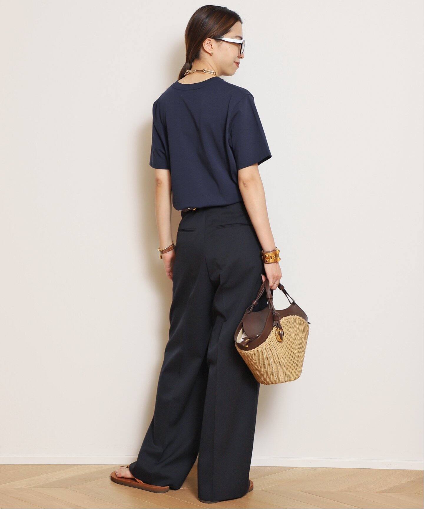 AMERICANA/アメリカーナ】 MESSAGE Tシャツ(NAVY)（Tシャツ  