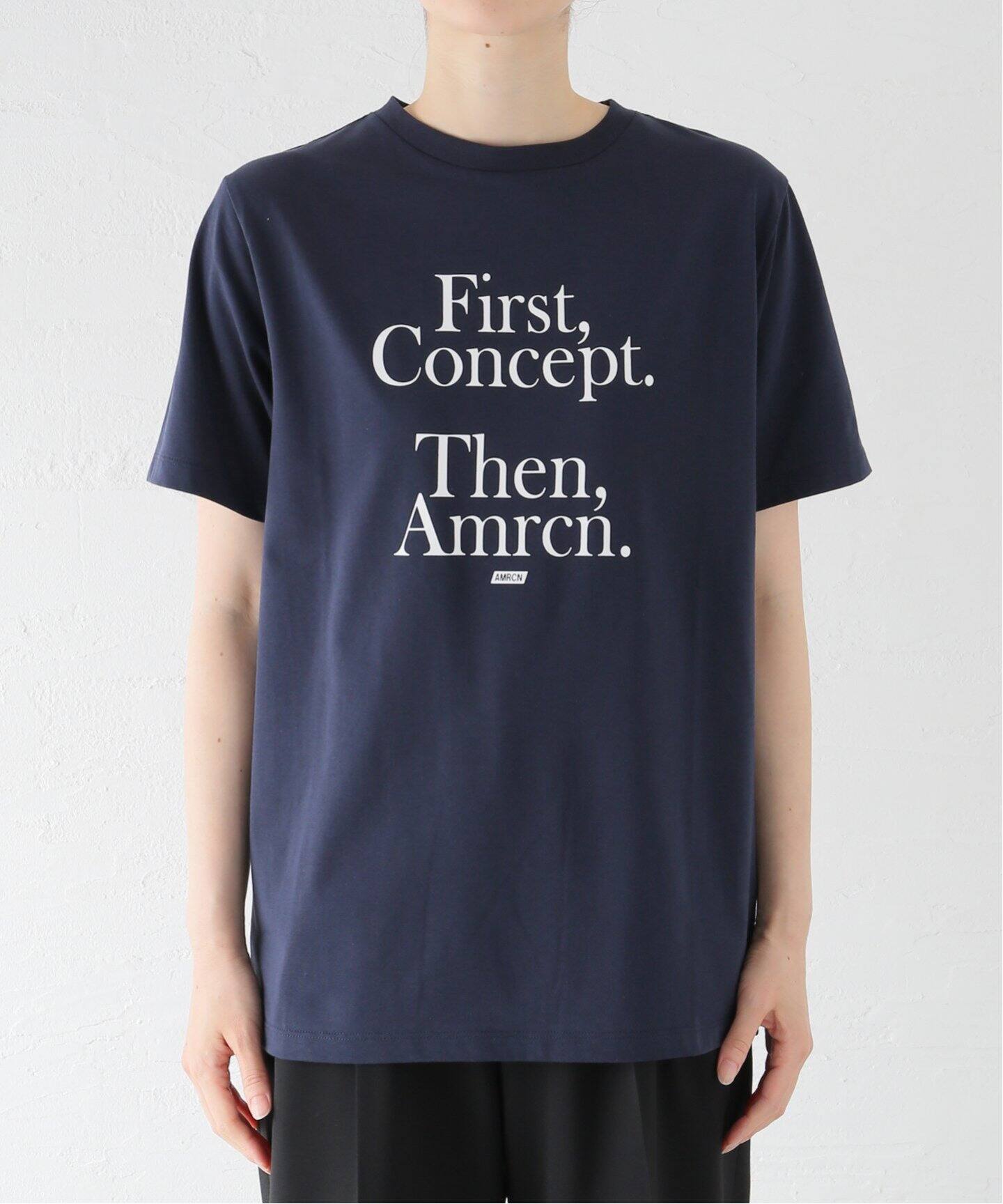 AMERICANA/アメリカーナ】 MESSAGE Tシャツ(NAVY)（Tシャツ  