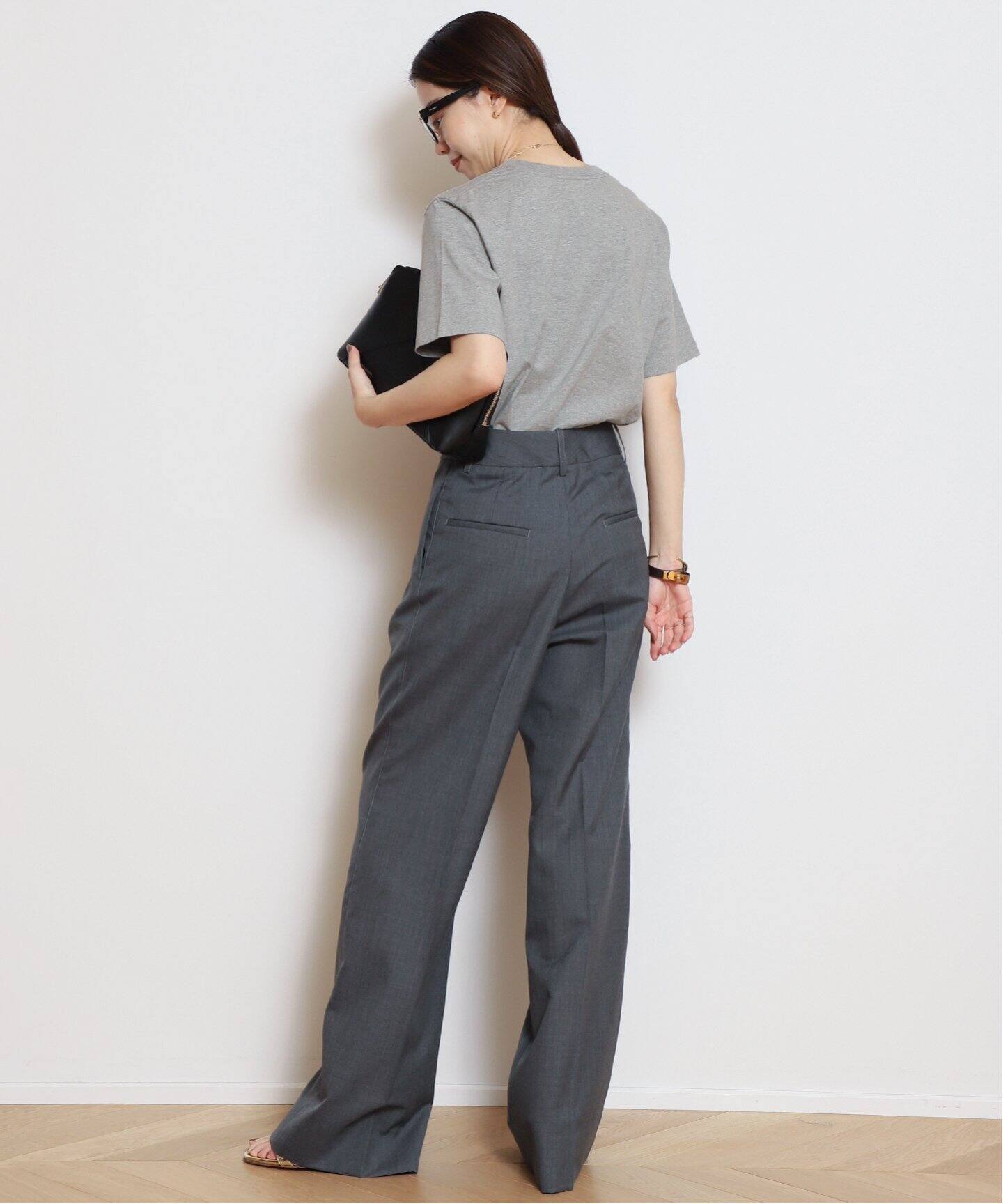 AMERICANA/アメリカーナ】 MESSAGE Tシャツ(GRAY)（Tシャツ 