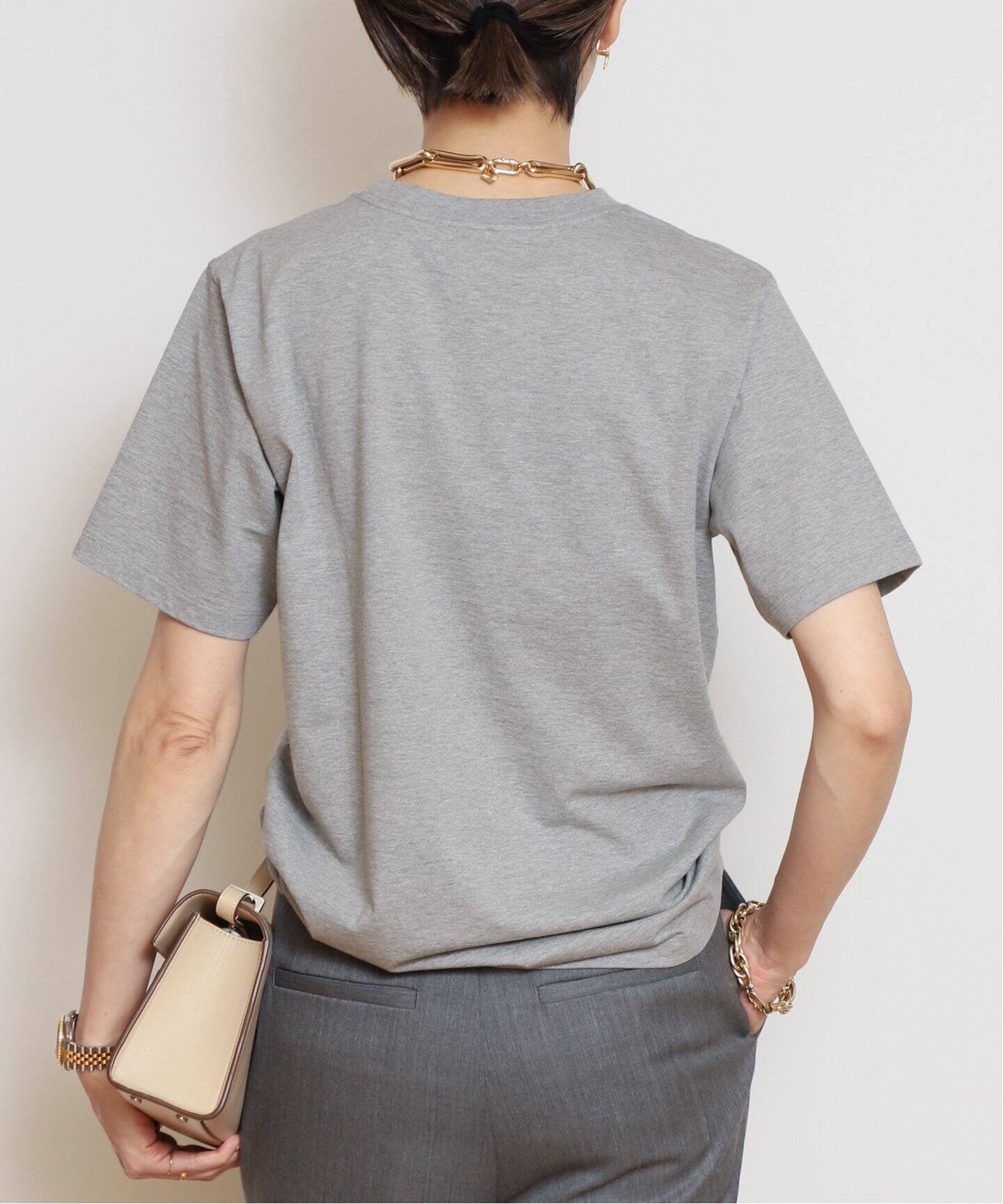 AMERICANA/アメリカーナ】 MESSAGE Tシャツ(GRAY)（Tシャツ 
