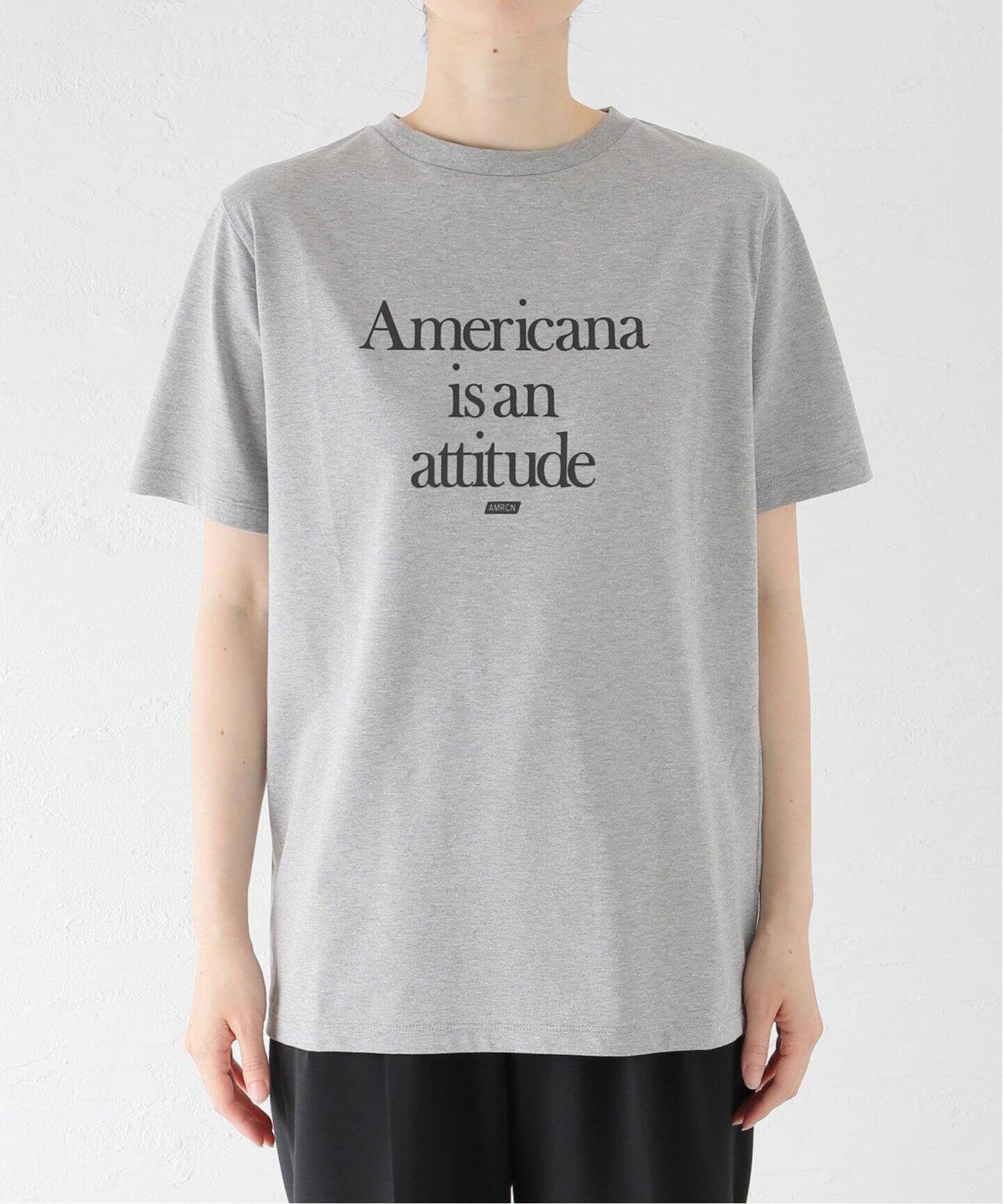 AMERICANA/アメリカーナ】 MESSAGE Tシャツ(GRAY)（Tシャツ  