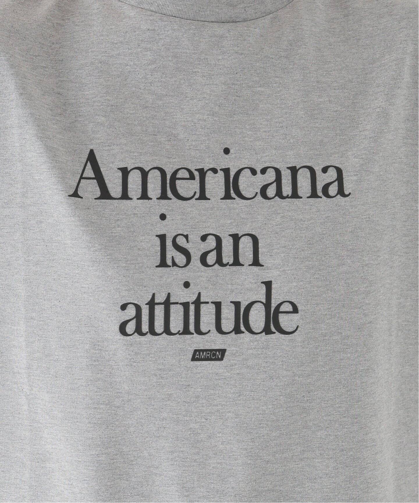 AMERICANA/アメリカーナ】 MESSAGE Tシャツ(GRAY)（Tシャツ 