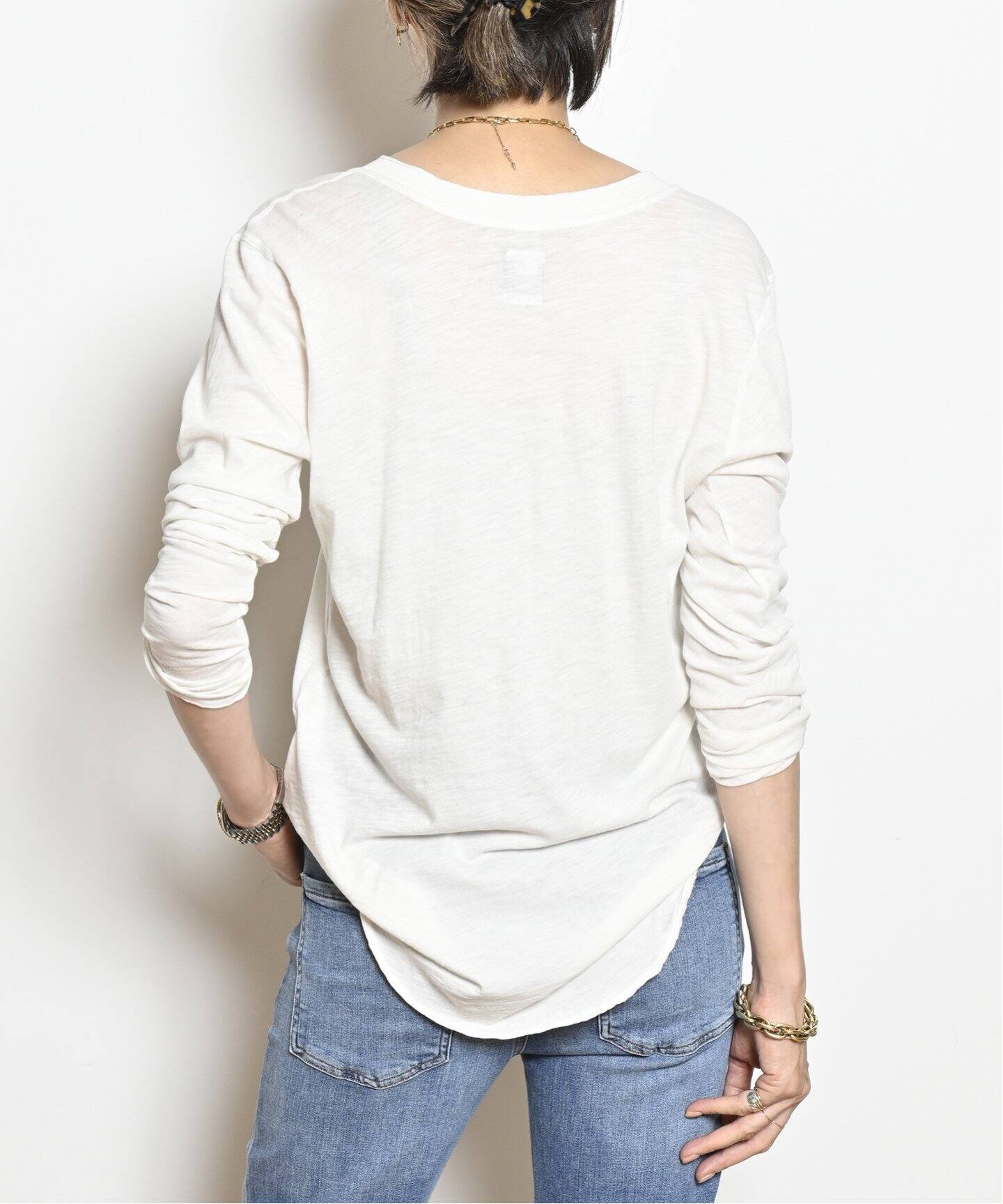 NSF/エヌエスエフ】 L/S HENLEY Tシャツ (WHITE)（Tシャツ 