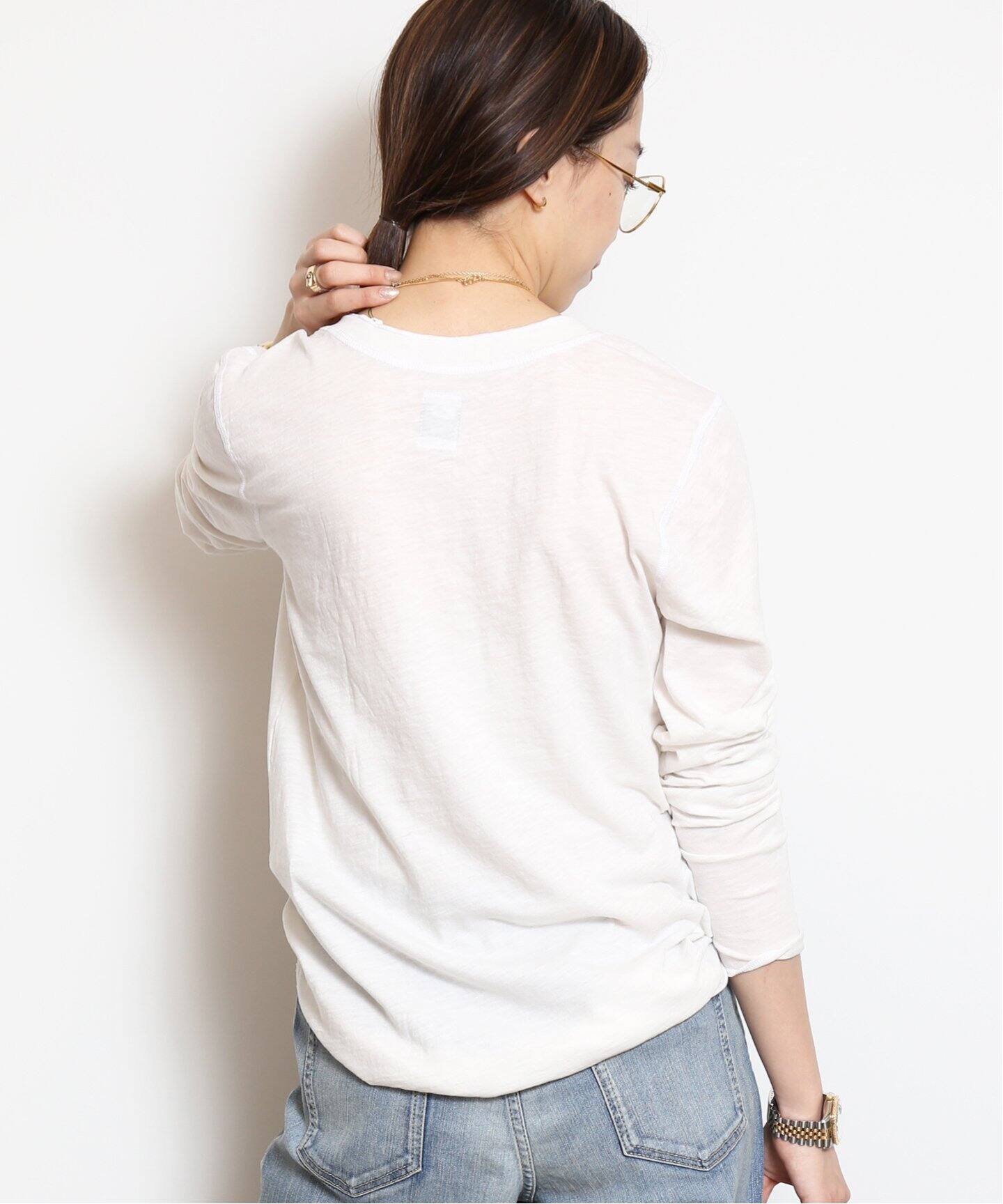 NSF/エヌエスエフ】 L/S HENLEY Tシャツ (WHITE)（Tシャツ／カットソー  
