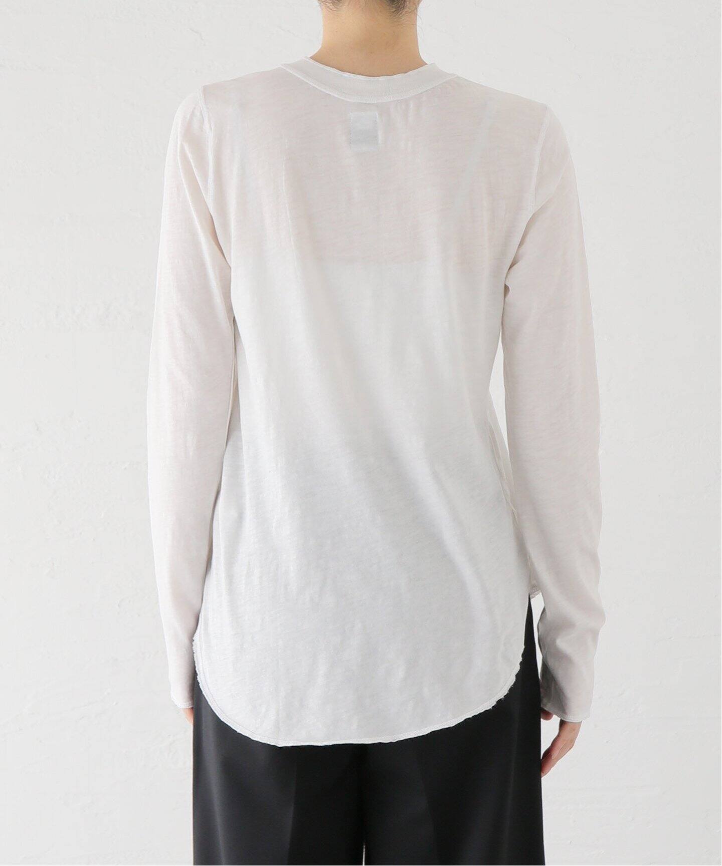 NSF/エヌエスエフ】 L/S HENLEY Tシャツ (WHITE)（Tシャツ／カットソー  