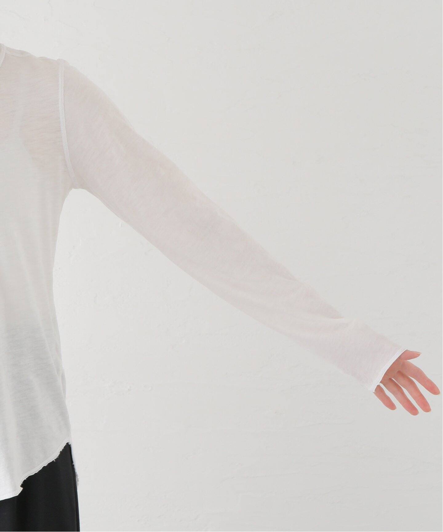 NSF/エヌエスエフ】 L/S HENLEY Tシャツ (WHITE)（Tシャツ／カットソー  