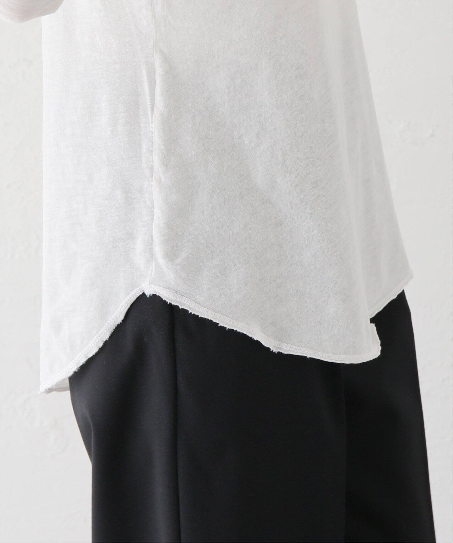 NSF/エヌエスエフ】 L/S HENLEY Tシャツ (WHITE)（Tシャツ／カットソー  