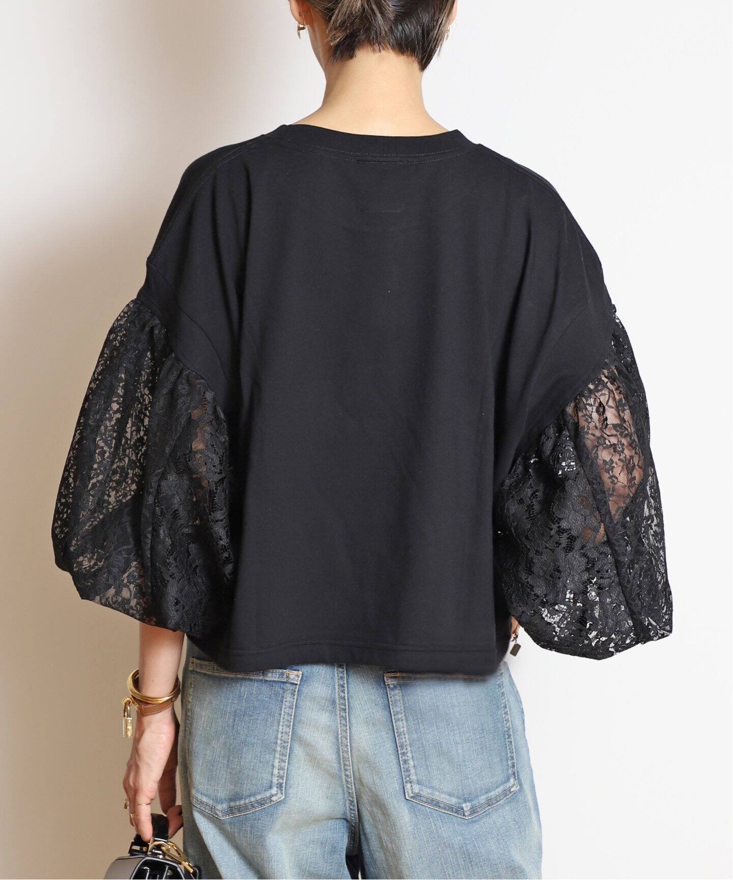 H/アッシュ】 REMAKE LACE BALOON Tシャツ（Tシャツ／カットソー  